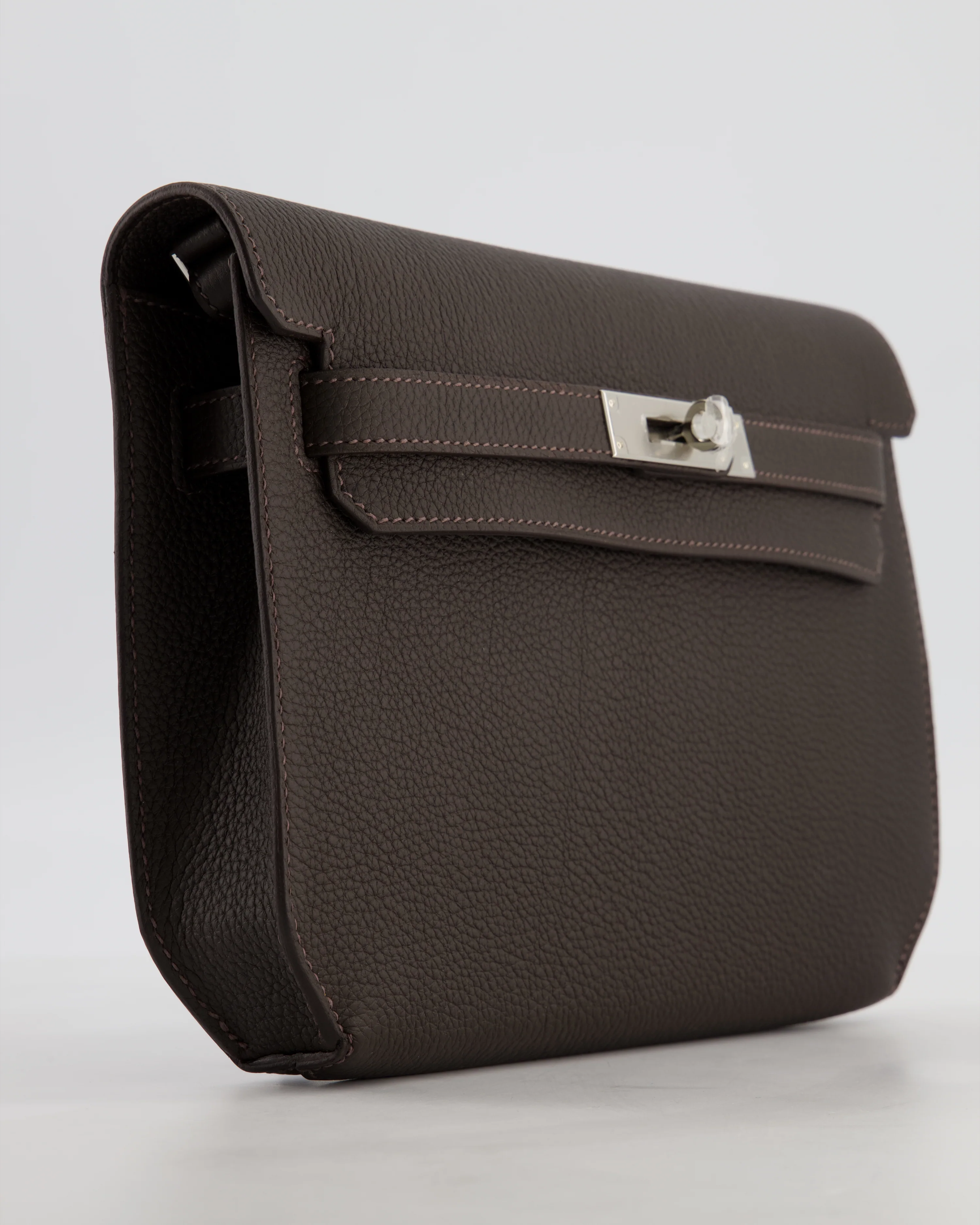 *RARE* Hermès Kelly Depeches 25 Bag in Bai Brun Togo Leather with Palladium Hardware - Image 10