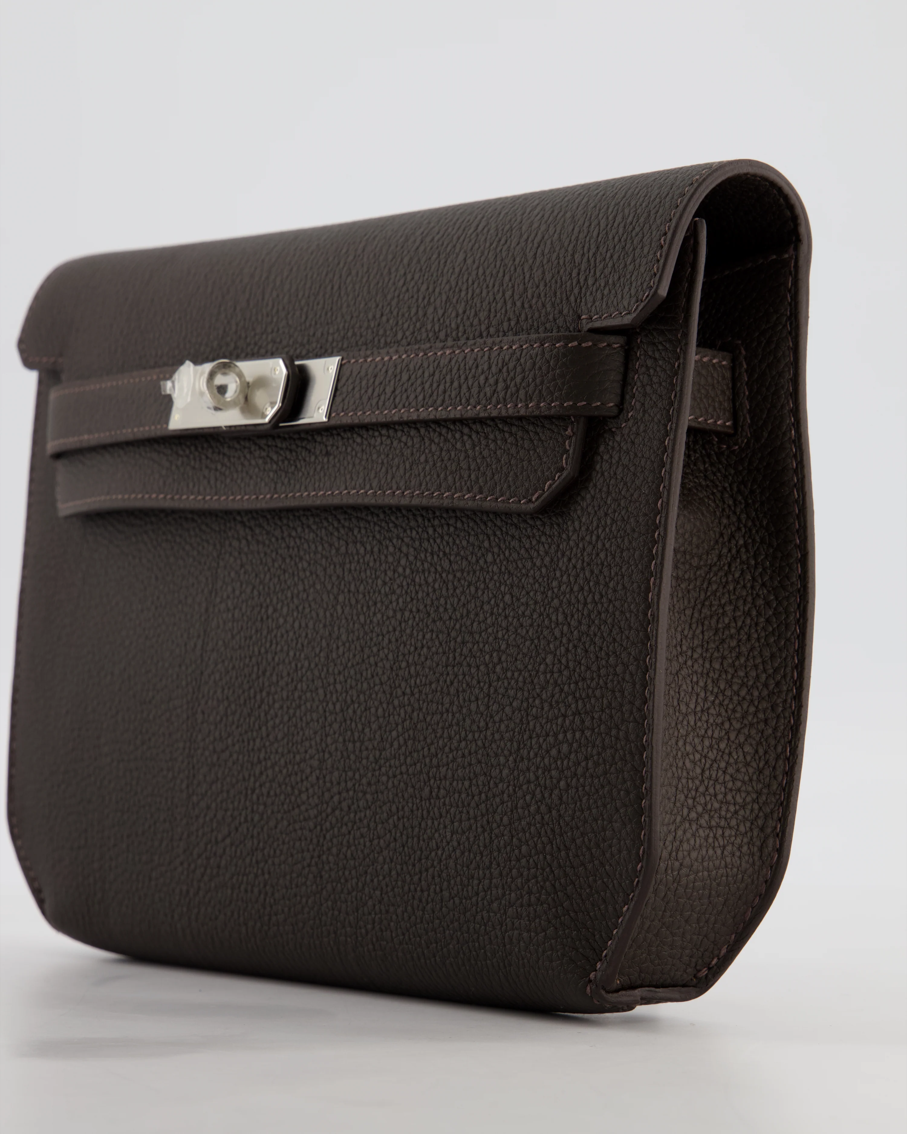 *RARE* Hermès Kelly Depeches 25 Bag in Bai Brun Togo Leather with Palladium Hardware - Image 11