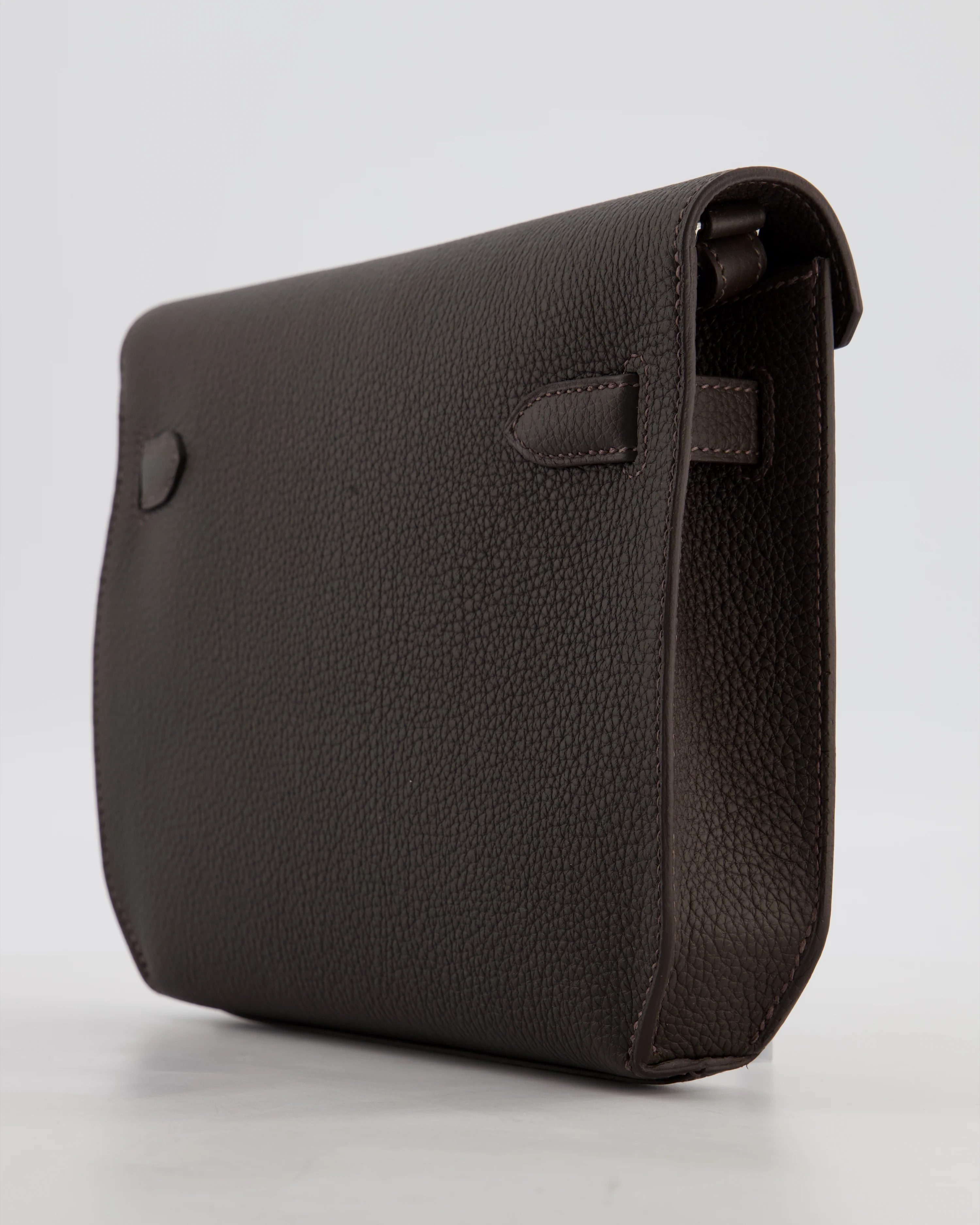 *RARE* Hermès Kelly Depeches 25 Bag in Bai Brun Togo Leather with Palladium Hardware - Image 12