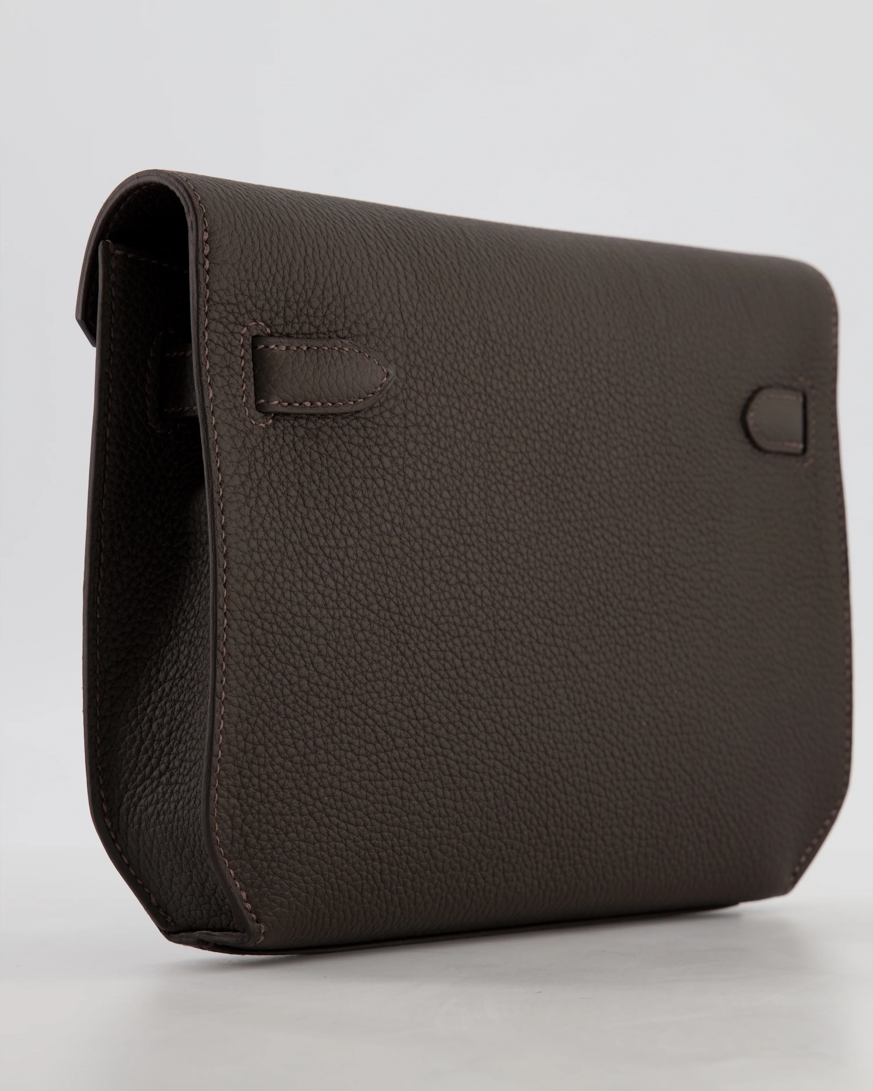 *RARE* Hermès Kelly Depeches 25 Bag in Bai Brun Togo Leather with Palladium Hardware - Image 13