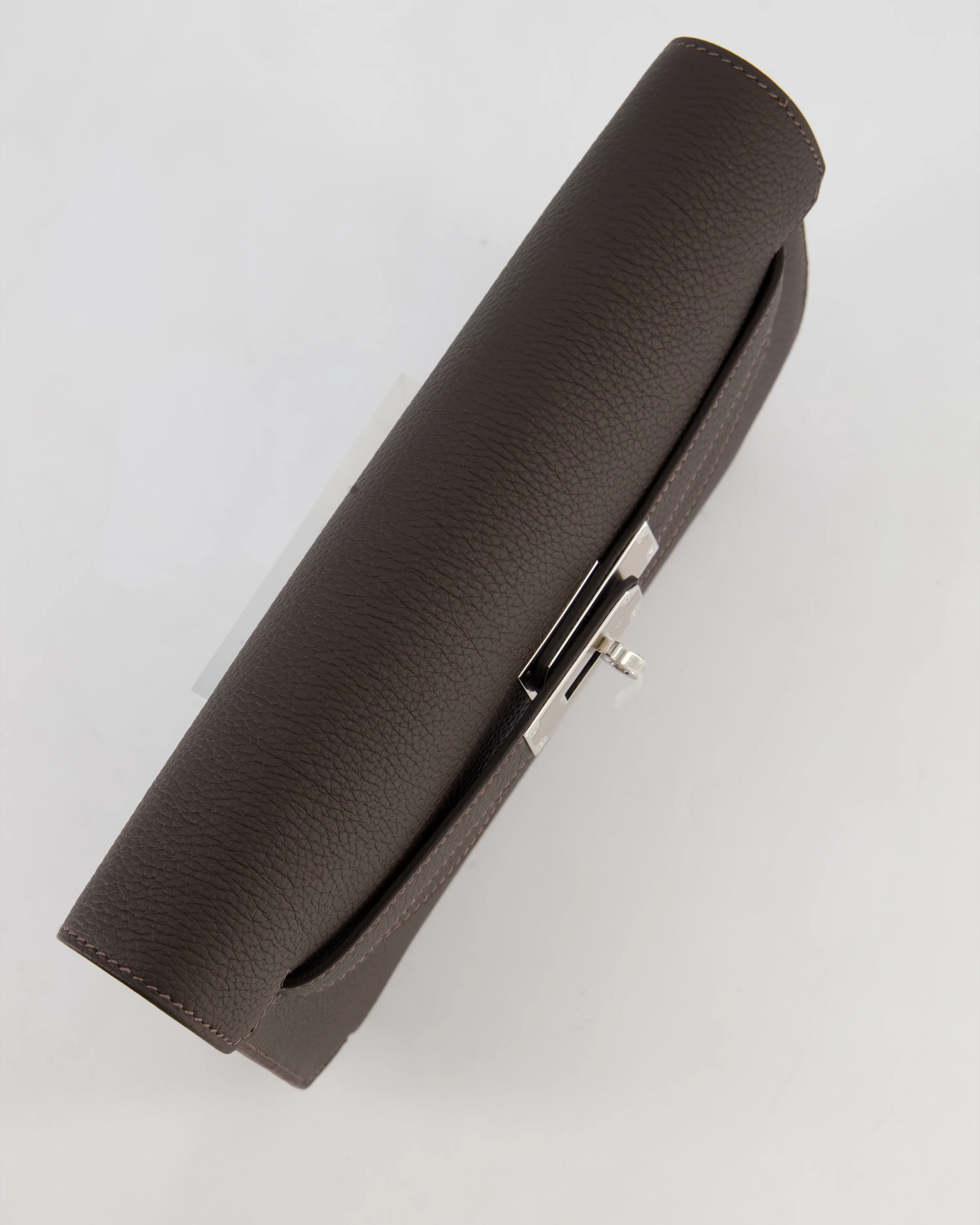 *RARE* Hermès Kelly Depeches 25 Bag in Bai Brun Togo Leather with Palladium Hardware - Image 15