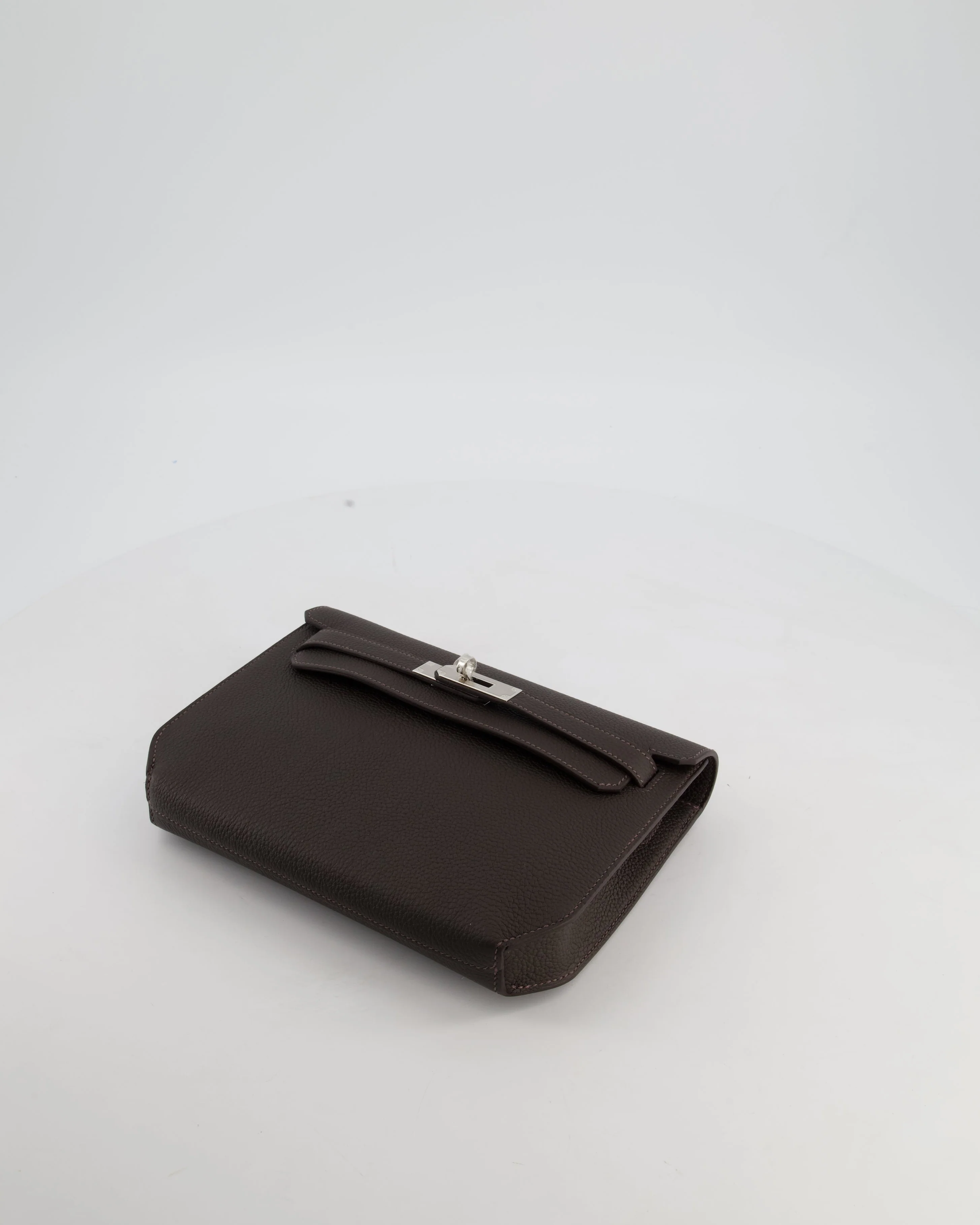 *RARE* Hermès Kelly Depeches 25 Bag in Bai Brun Togo Leather with Palladium Hardware - Image 18