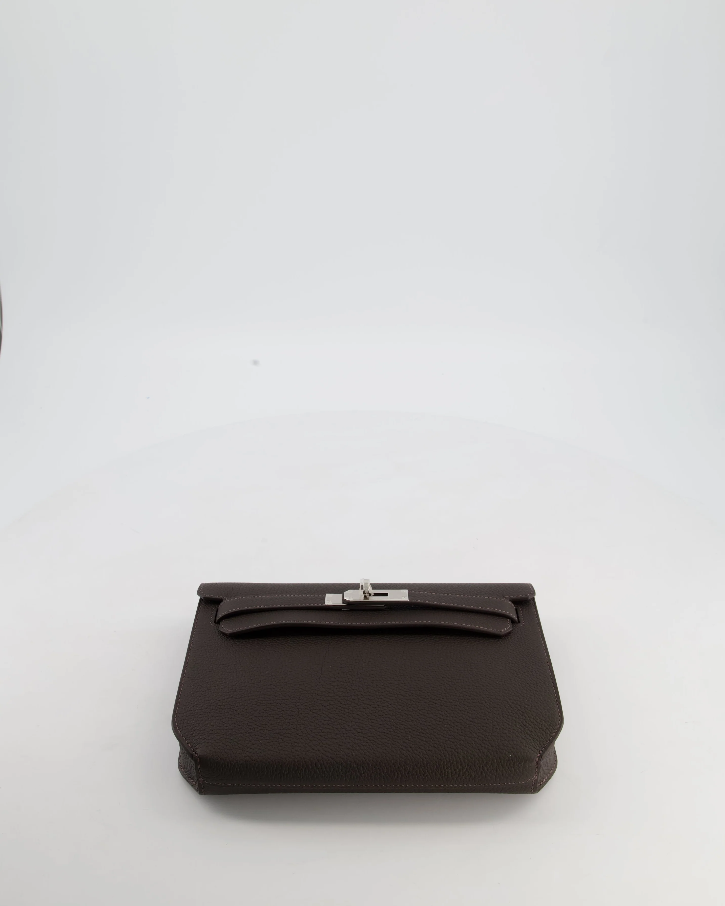 *RARE* Hermès Kelly Depeches 25 Bag in Bai Brun Togo Leather with Palladium Hardware - Image 19