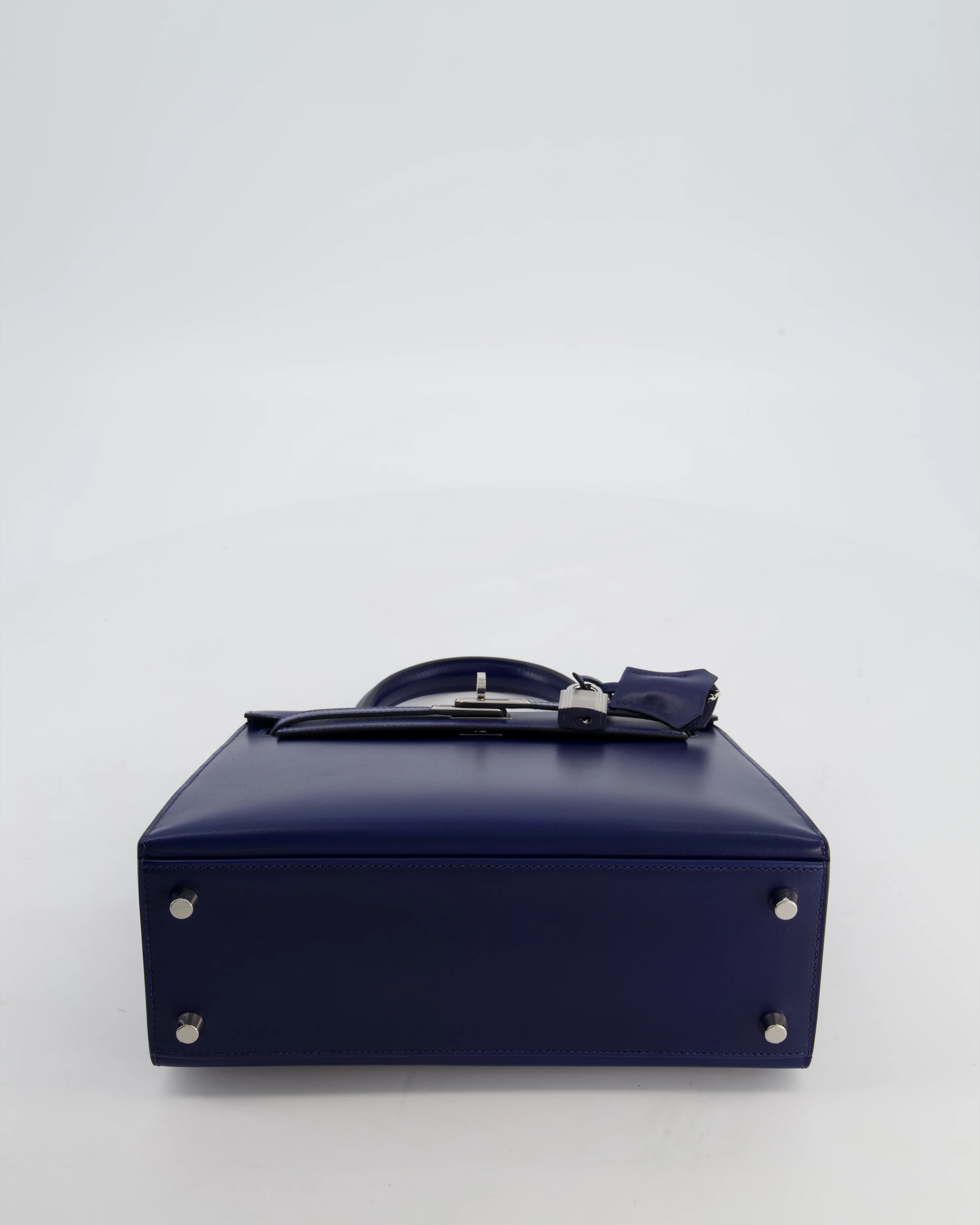 *RARE* Hermès Kelly 25 Sellier Bag in Bleu Saphir Box Leather with Palladium Hardware - Image 20
