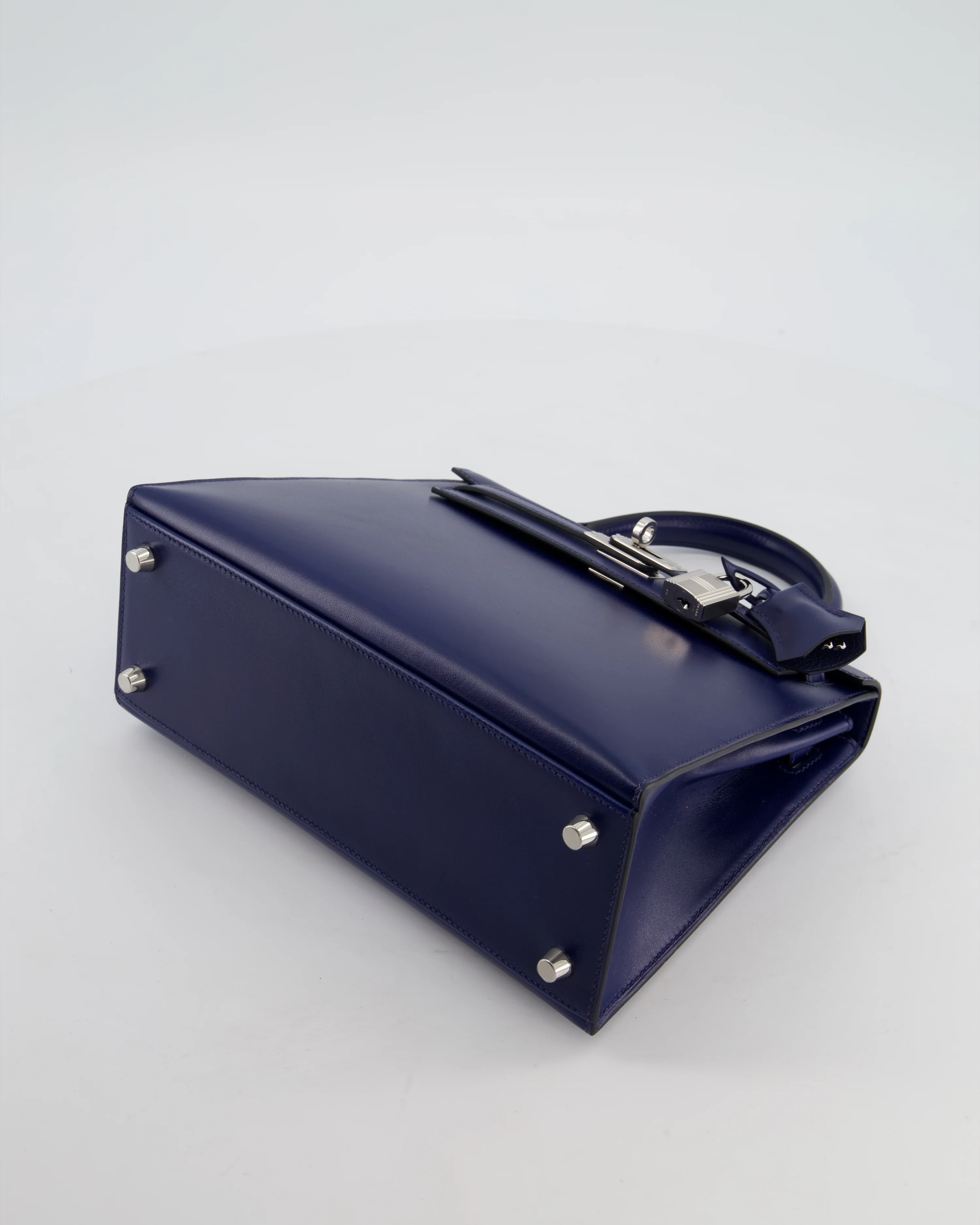 *RARE* Hermès Kelly 25 Sellier Bag in Bleu Saphir Box Leather with Palladium Hardware - Image 21