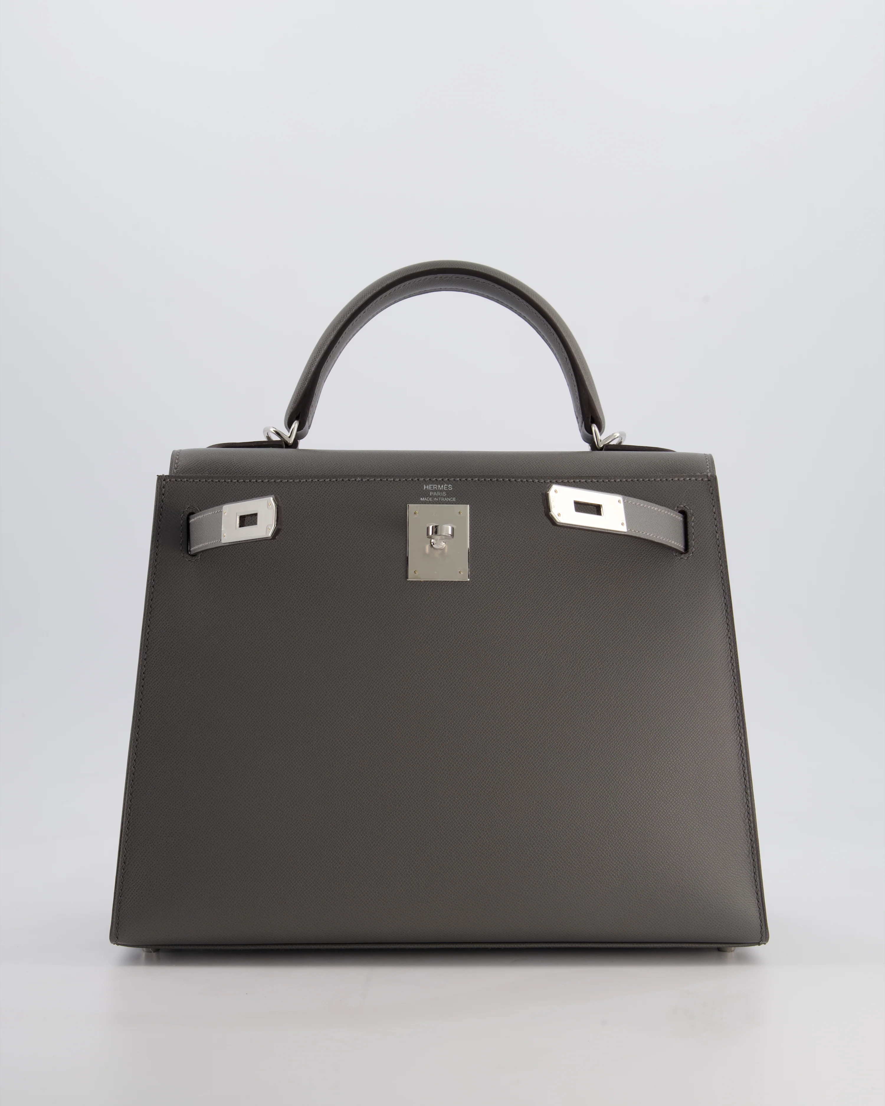 *RARE* Hermès Kelly 28 Sellier Bag in Gris Meyer Madame Leather with Palladium Hardware - Image 2