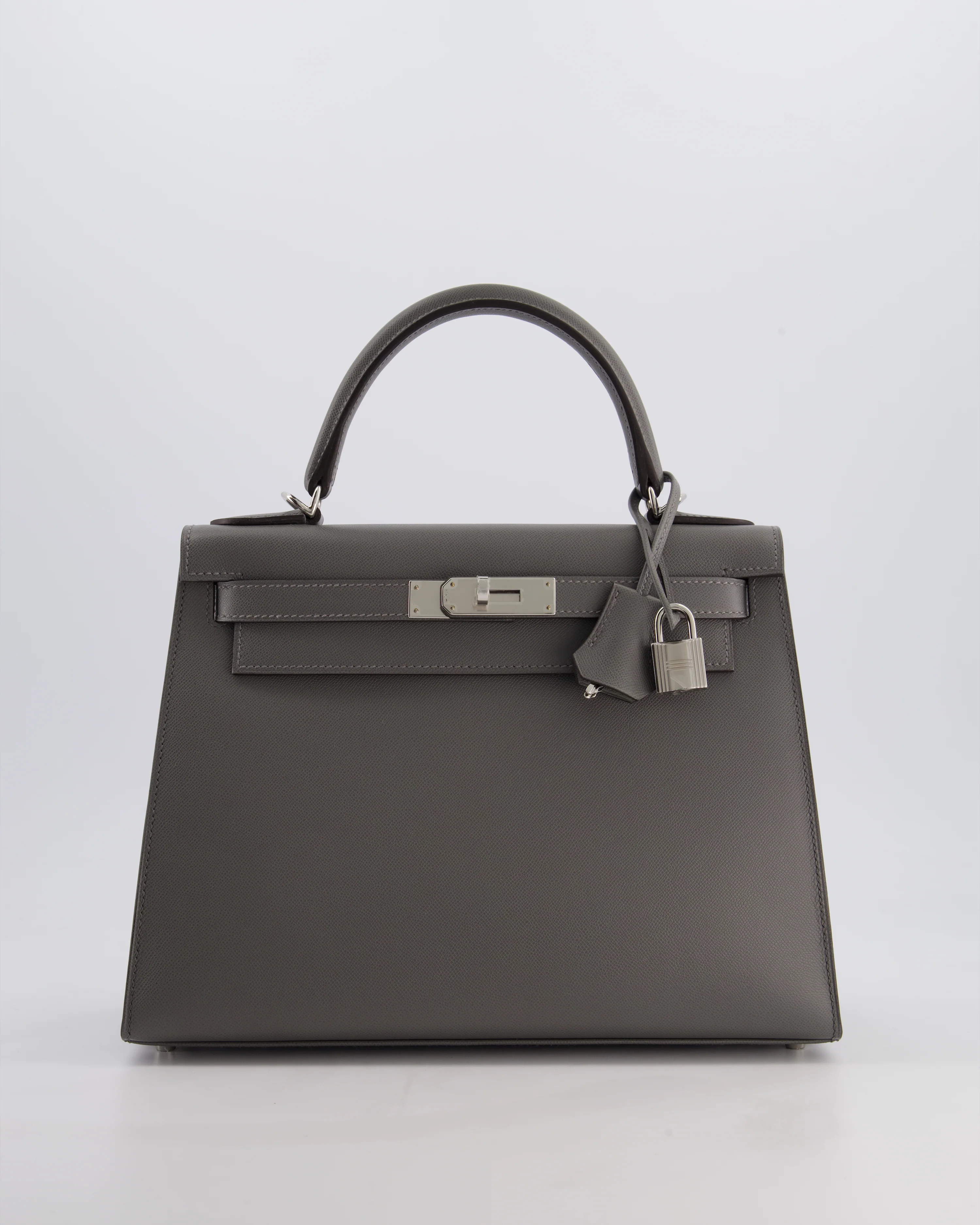 *RARE* Hermès Kelly 28 Sellier Bag in Gris Meyer Madame Leather with Palladium Hardware - Image 3