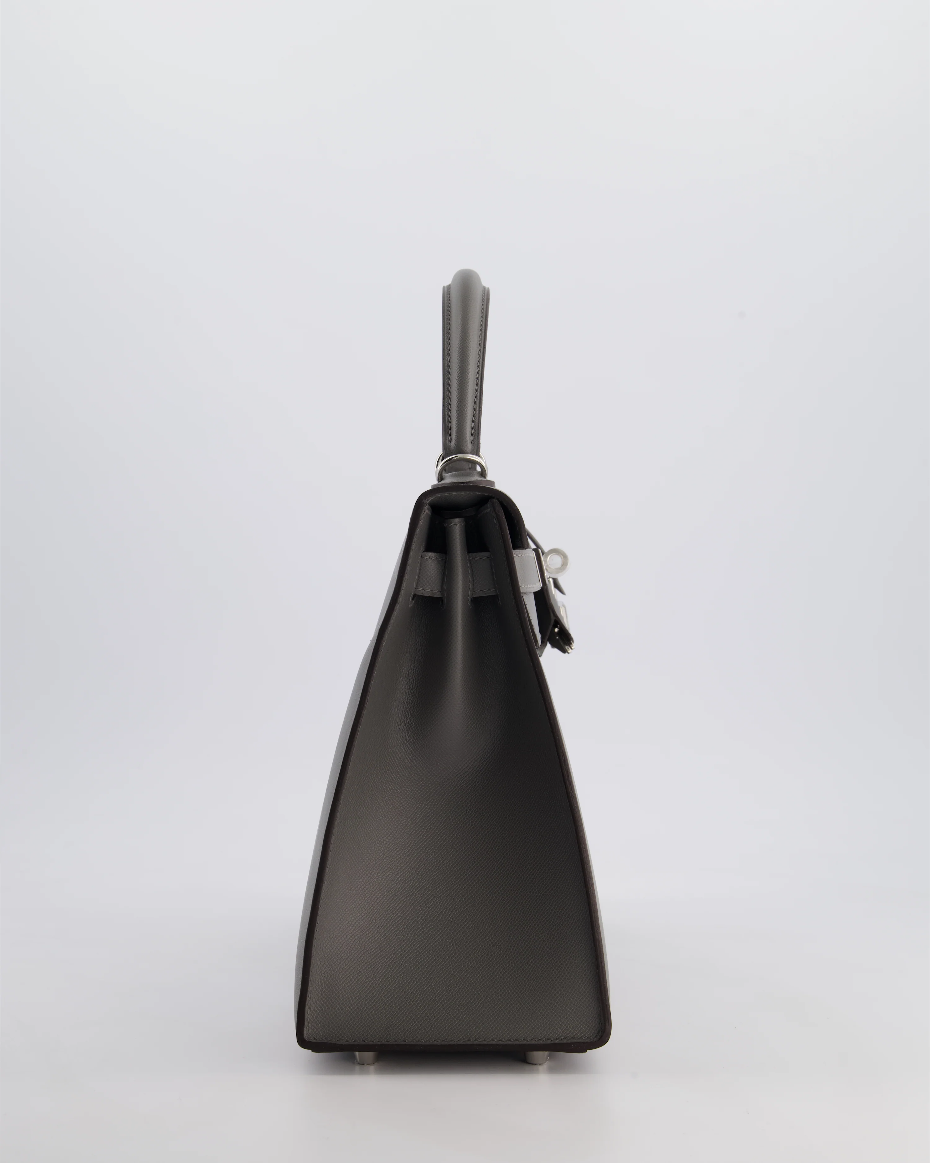 *RARE* Hermès Kelly 28 Sellier Bag in Gris Meyer Madame Leather with Palladium Hardware - Image 5