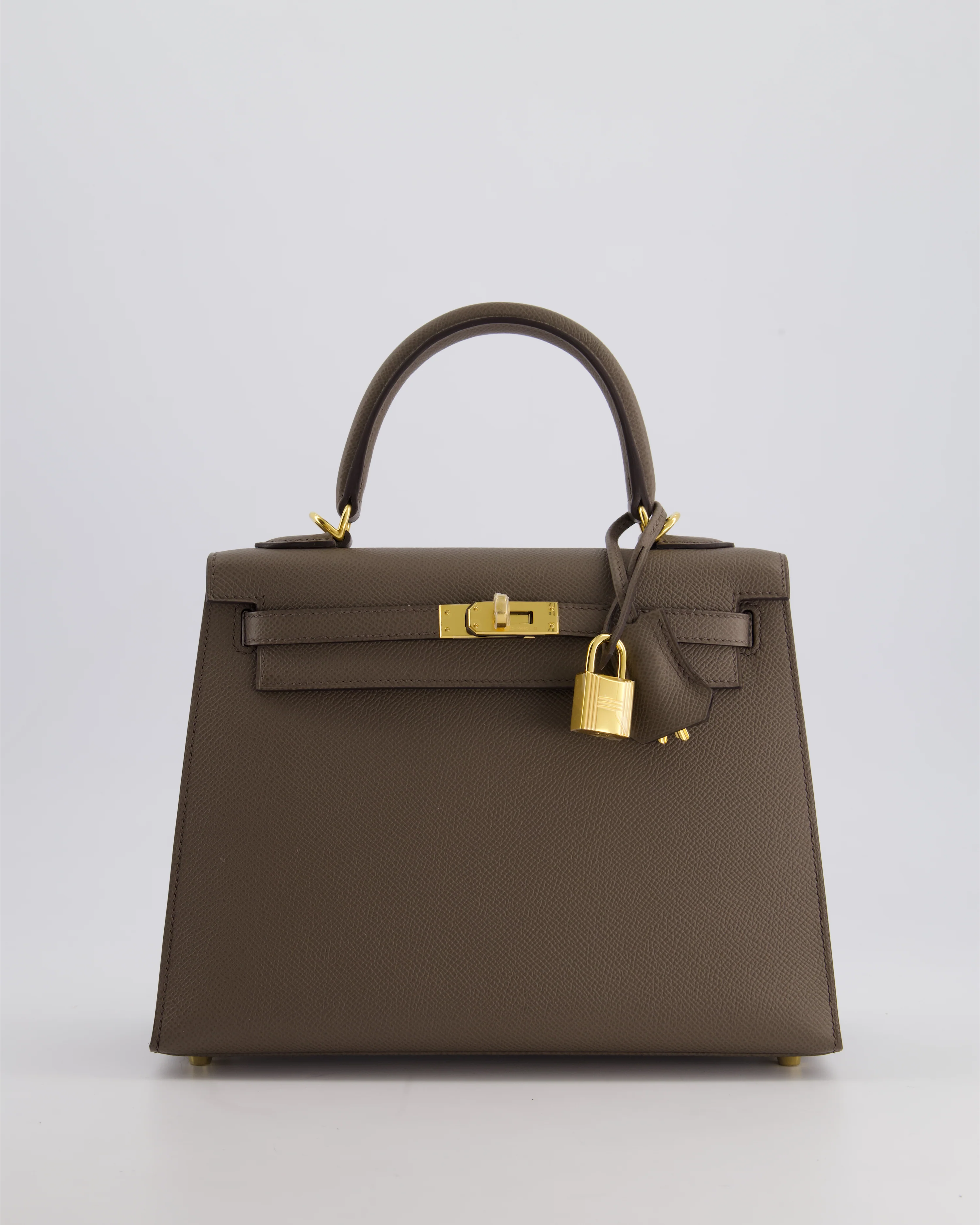 *RARE* Hermès Kelly 25 Sellier Bag in Gris Etain Epsom Leather with Gold Hardware - Image 4