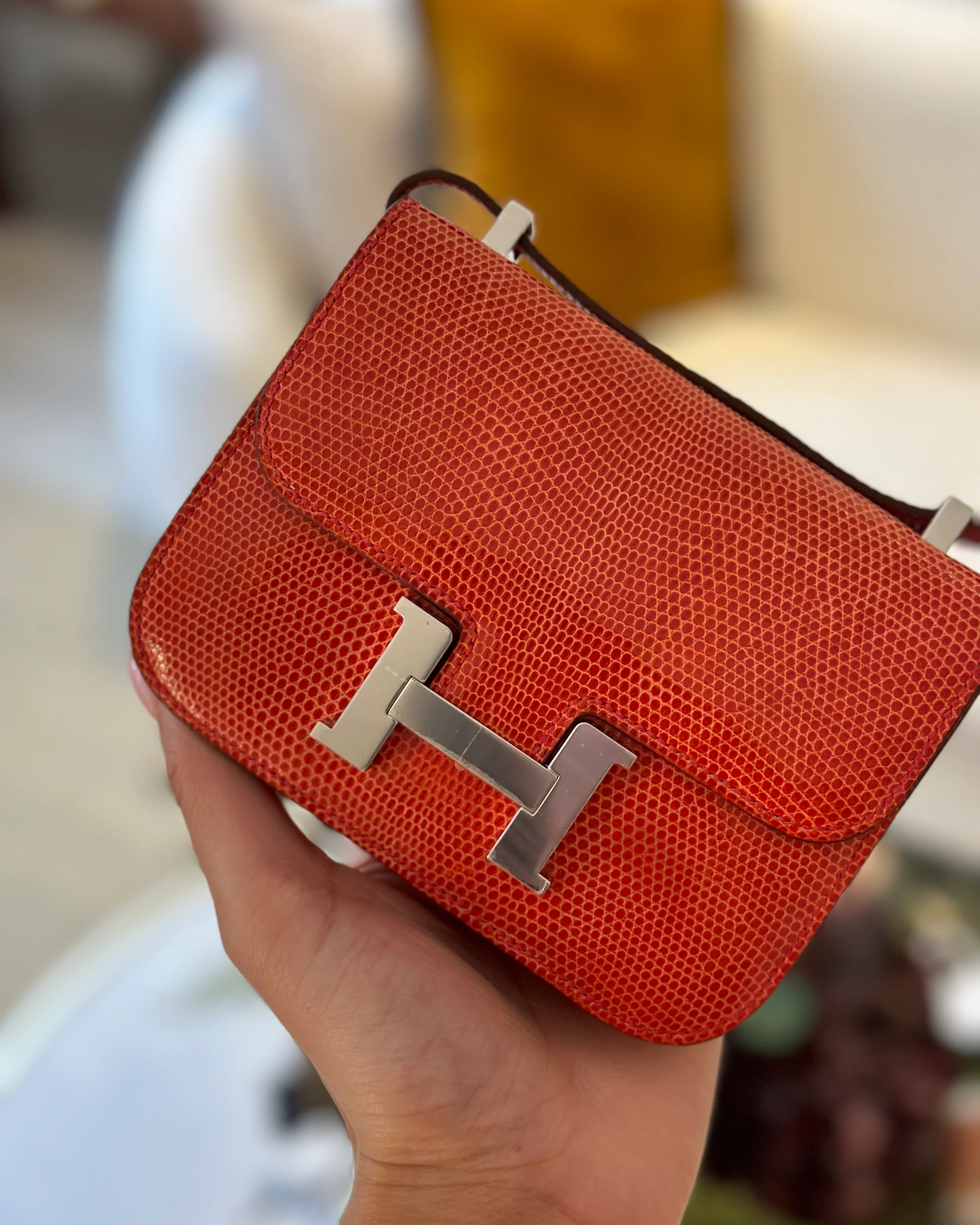 *RARE* Hermès Constance II Micro Bag in Rouge Lizard with Palladium Hardware - Image 4