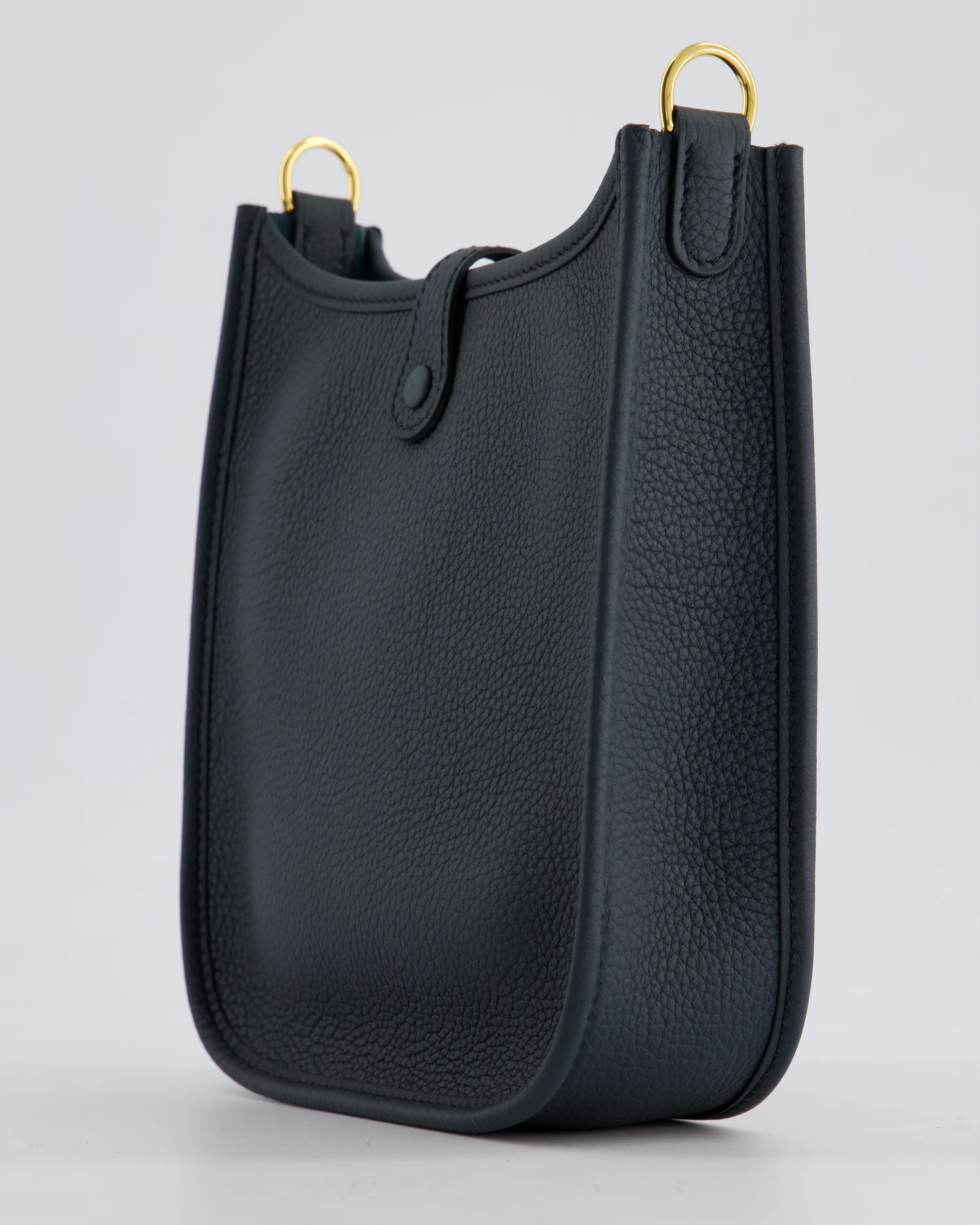 *RARE* Hermès Mini Evelyne 16 Bag in Vert Rousseau Maurice Leather with Gold Hardware & Vert Cypress Sangle Wooly Unicolore Strap - Image 12