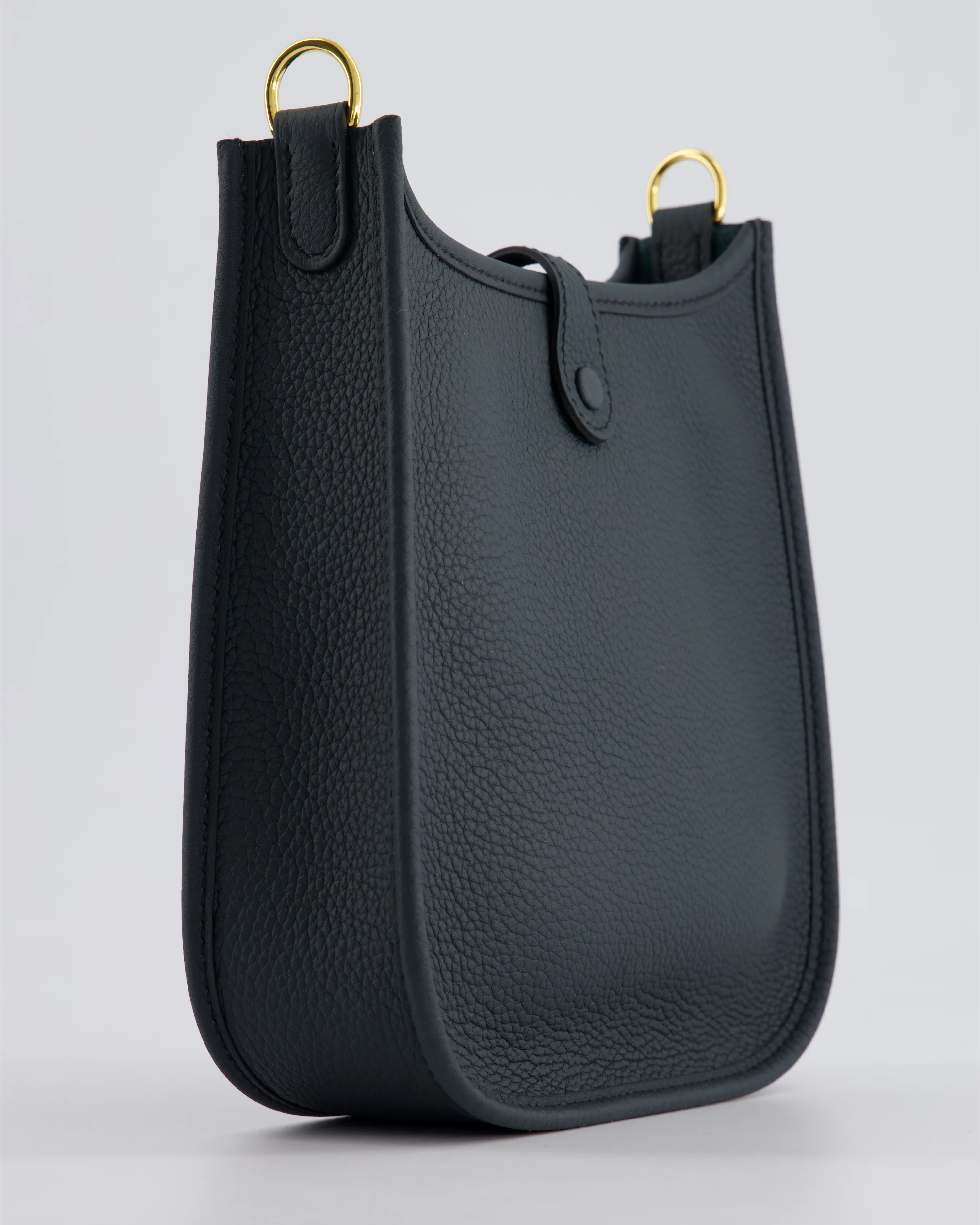 *RARE* Hermès Mini Evelyne 16 Bag in Vert Rousseau Maurice Leather with Gold Hardware & Vert Cypress Sangle Wooly Unicolore Strap - Image 13