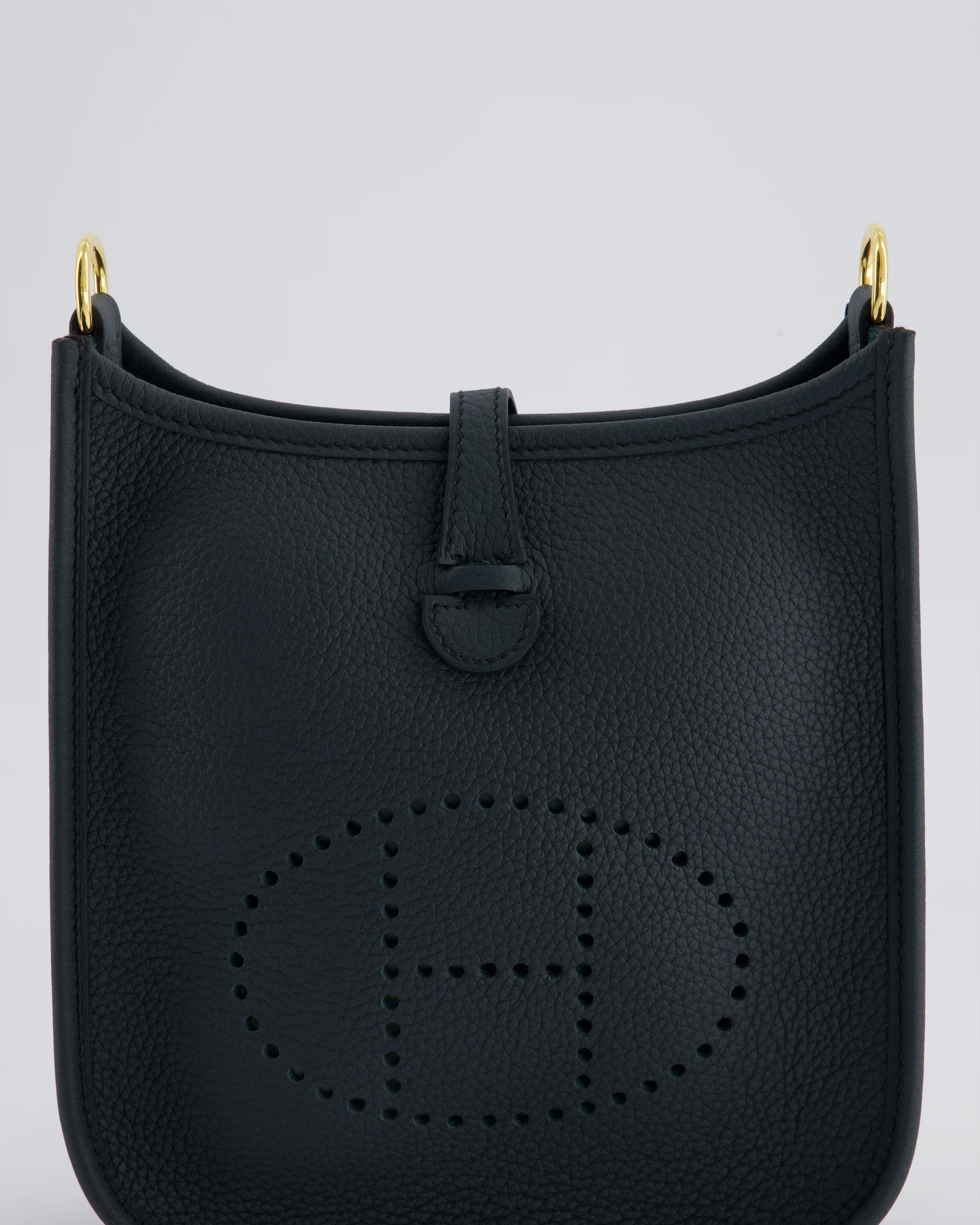 *RARE* Hermès Mini Evelyne 16 Bag in Vert Rousseau Maurice Leather with Gold Hardware & Vert Cypress Sangle Wooly Unicolore Strap - Image 15