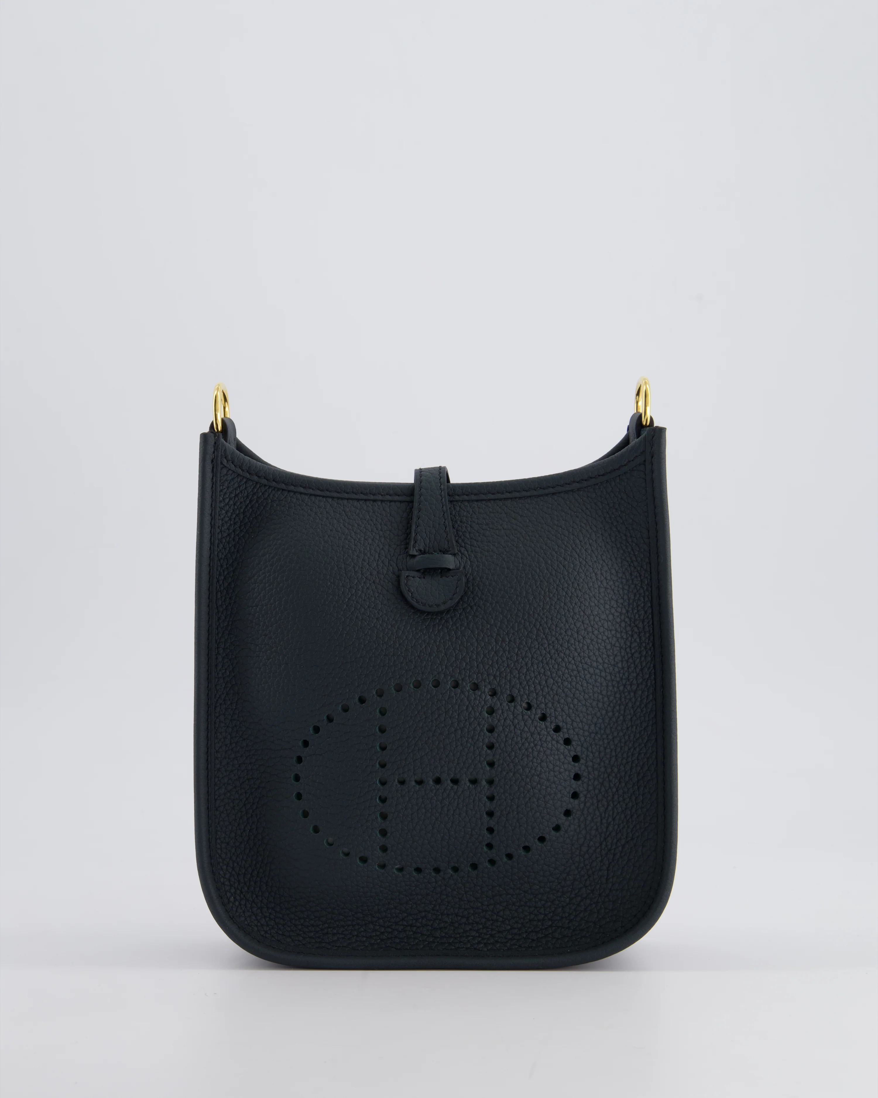 *RARE* Hermès Mini Evelyne 16 Bag in Vert Rousseau Maurice Leather with Gold Hardware & Vert Cypress Sangle Wooly Unicolore Strap - Image 16