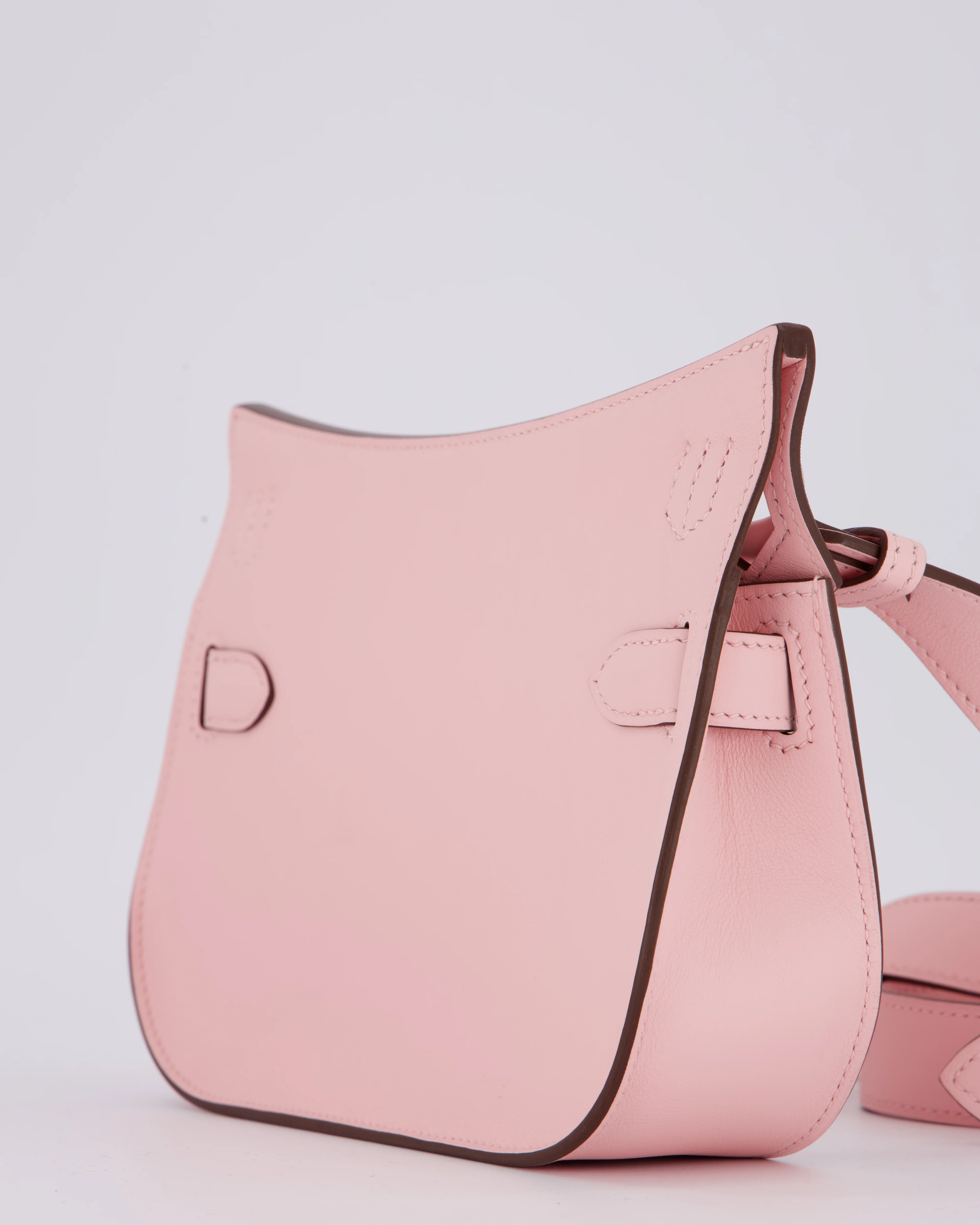 *RARE & HOT* Hermès Mini Jypsiere Bag in Rose Sakura Swift Leather with Palladium Hardware - Image 13
