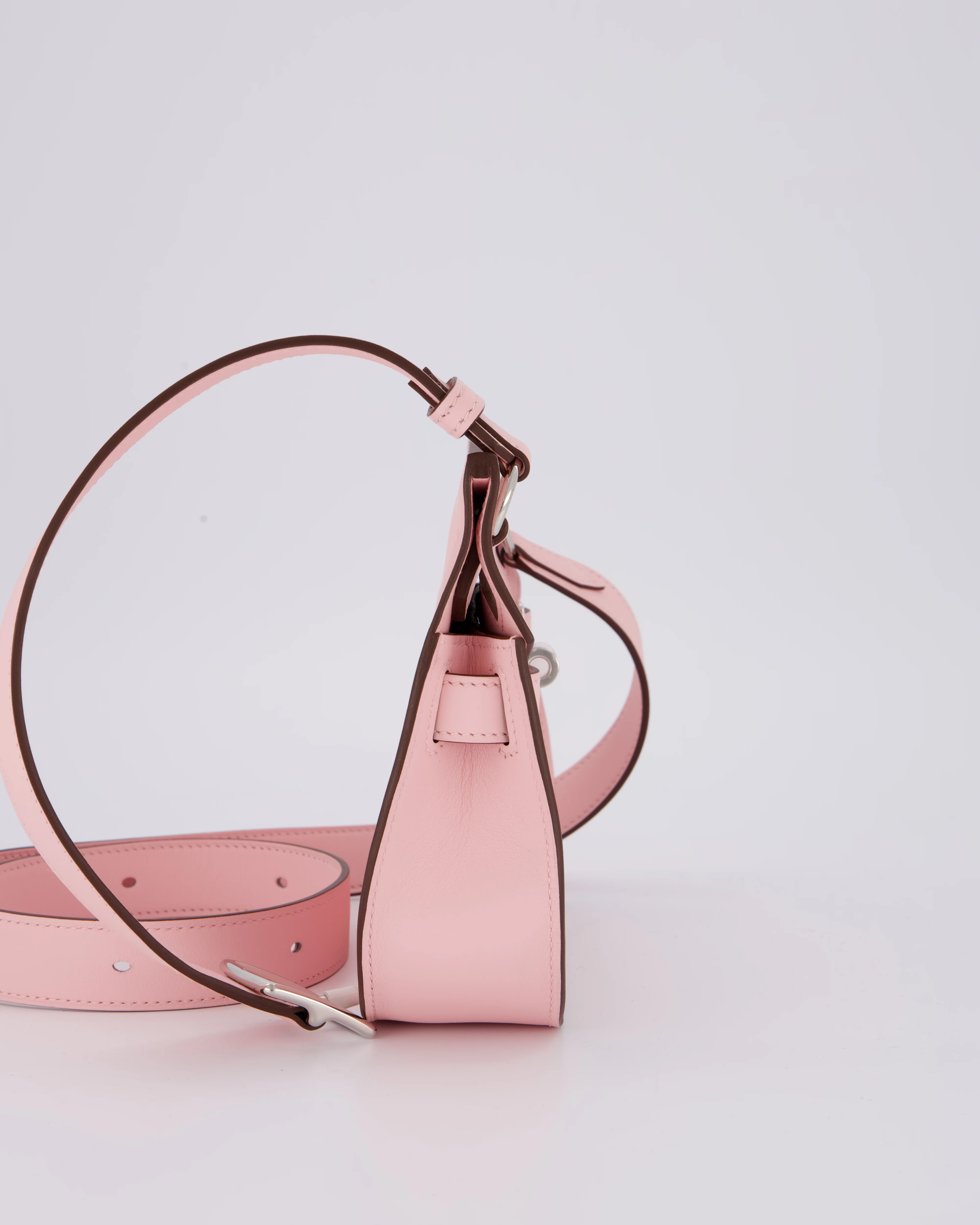 *RARE & HOT* Hermès Mini Jypsiere Bag in Rose Sakura Swift Leather with Palladium Hardware - Image 5