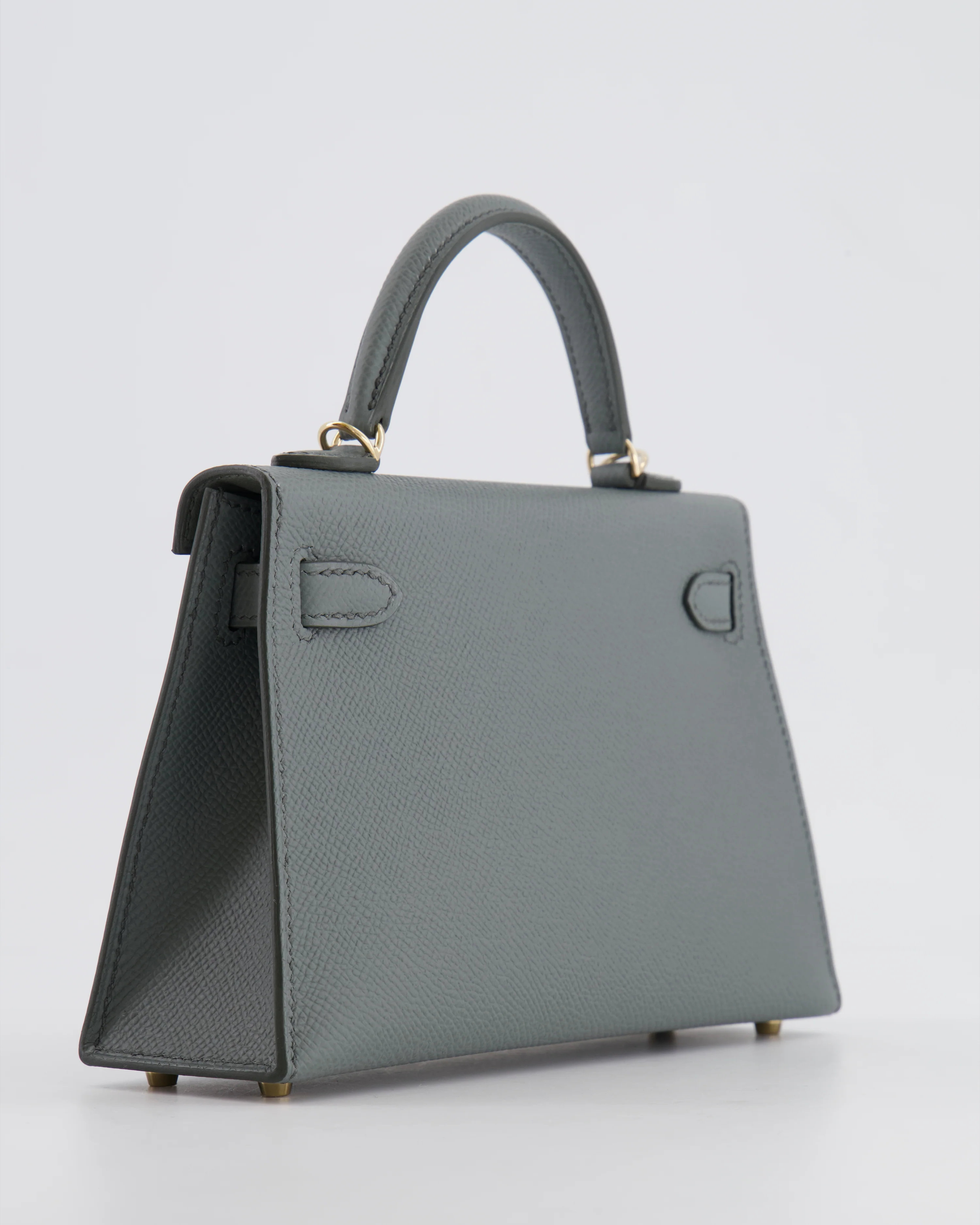 *RARE* Hermès Mini Kelly II 20 Bag in Vert Amande Epsom Leather with Permabrass Hardware - Image 16