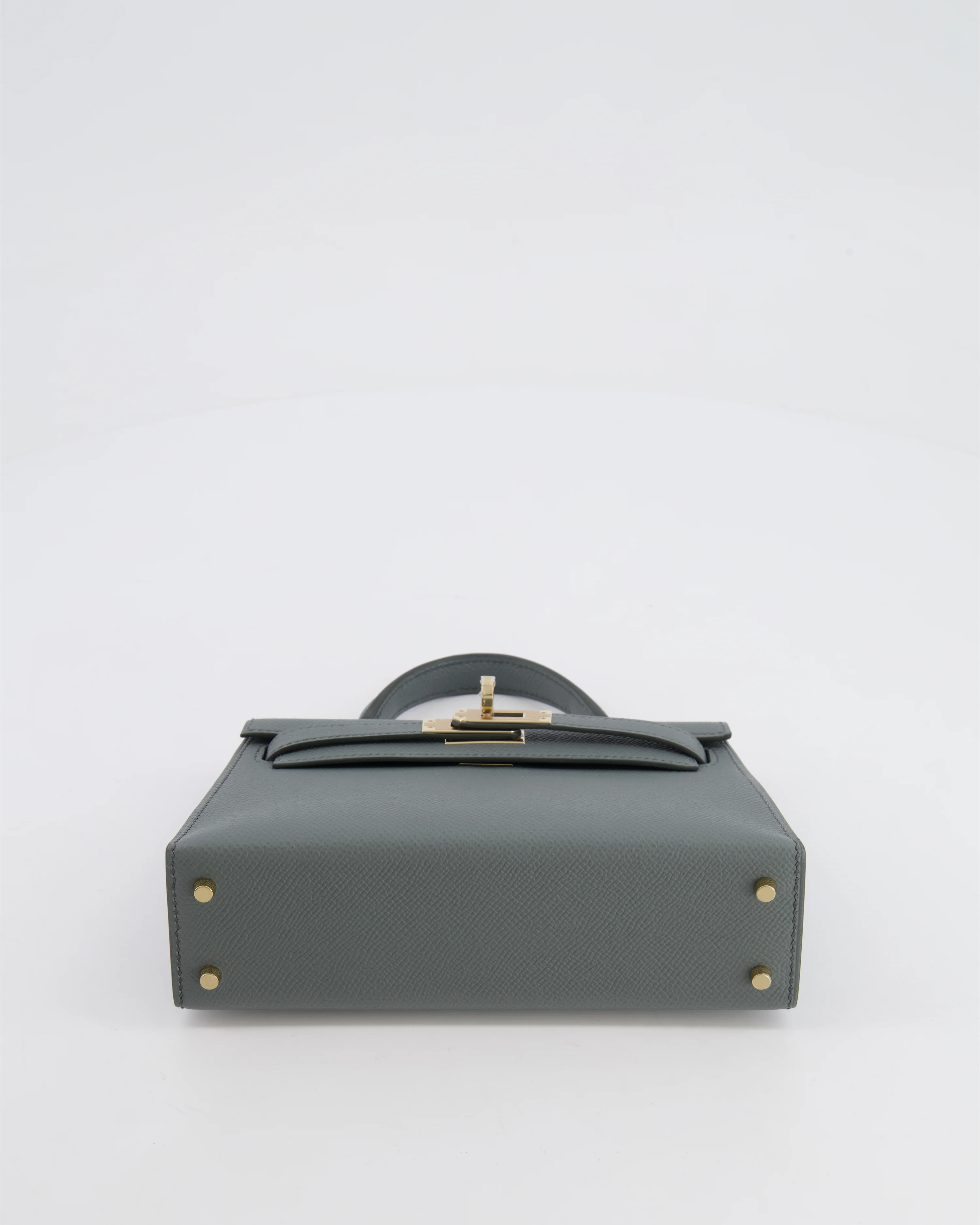 *RARE* Hermès Mini Kelly II 20 Bag in Vert Amande Epsom Leather with Permabrass Hardware - Image 19