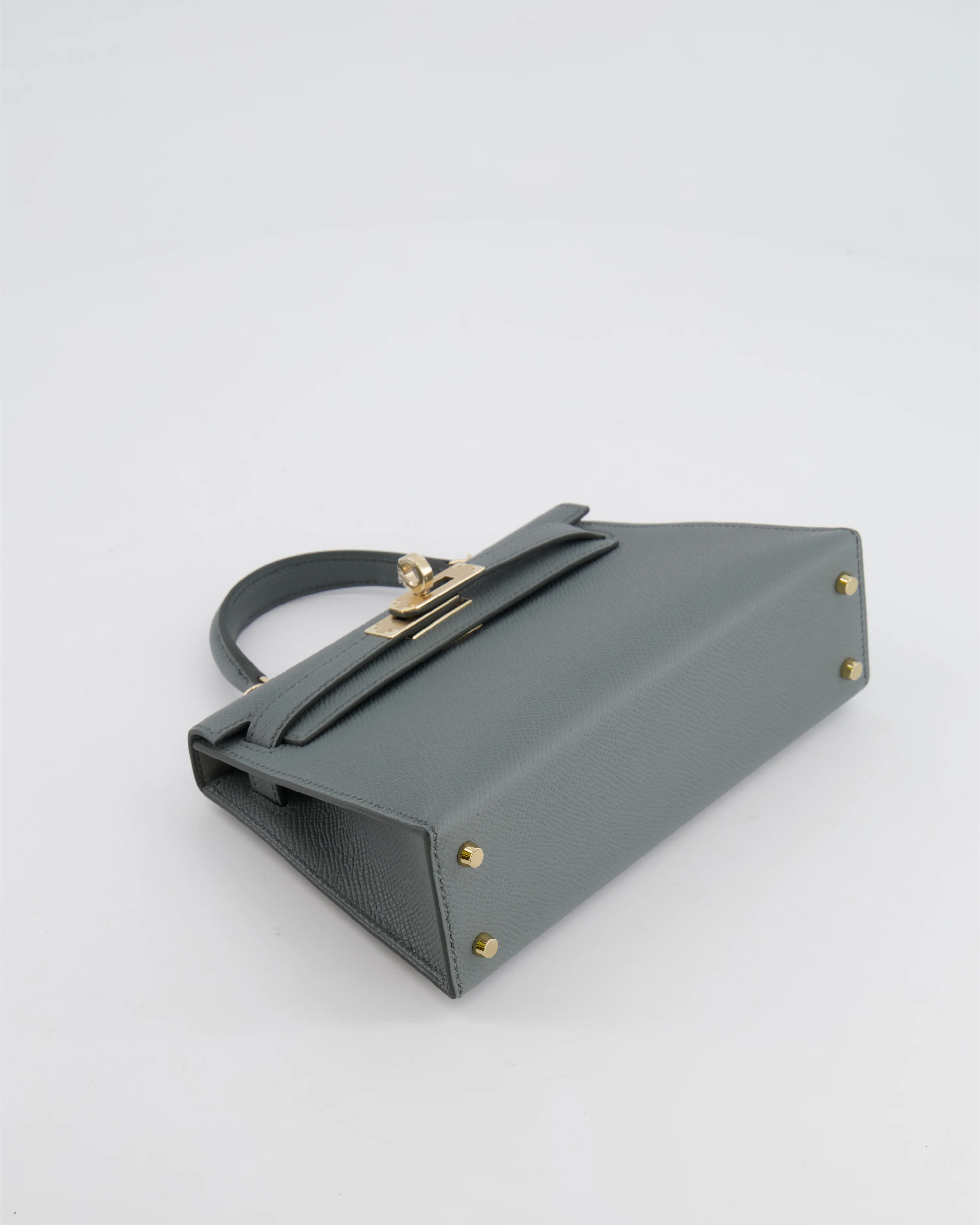 *RARE* Hermès Mini Kelly II 20 Bag in Vert Amande Epsom Leather with Permabrass Hardware - Image 20