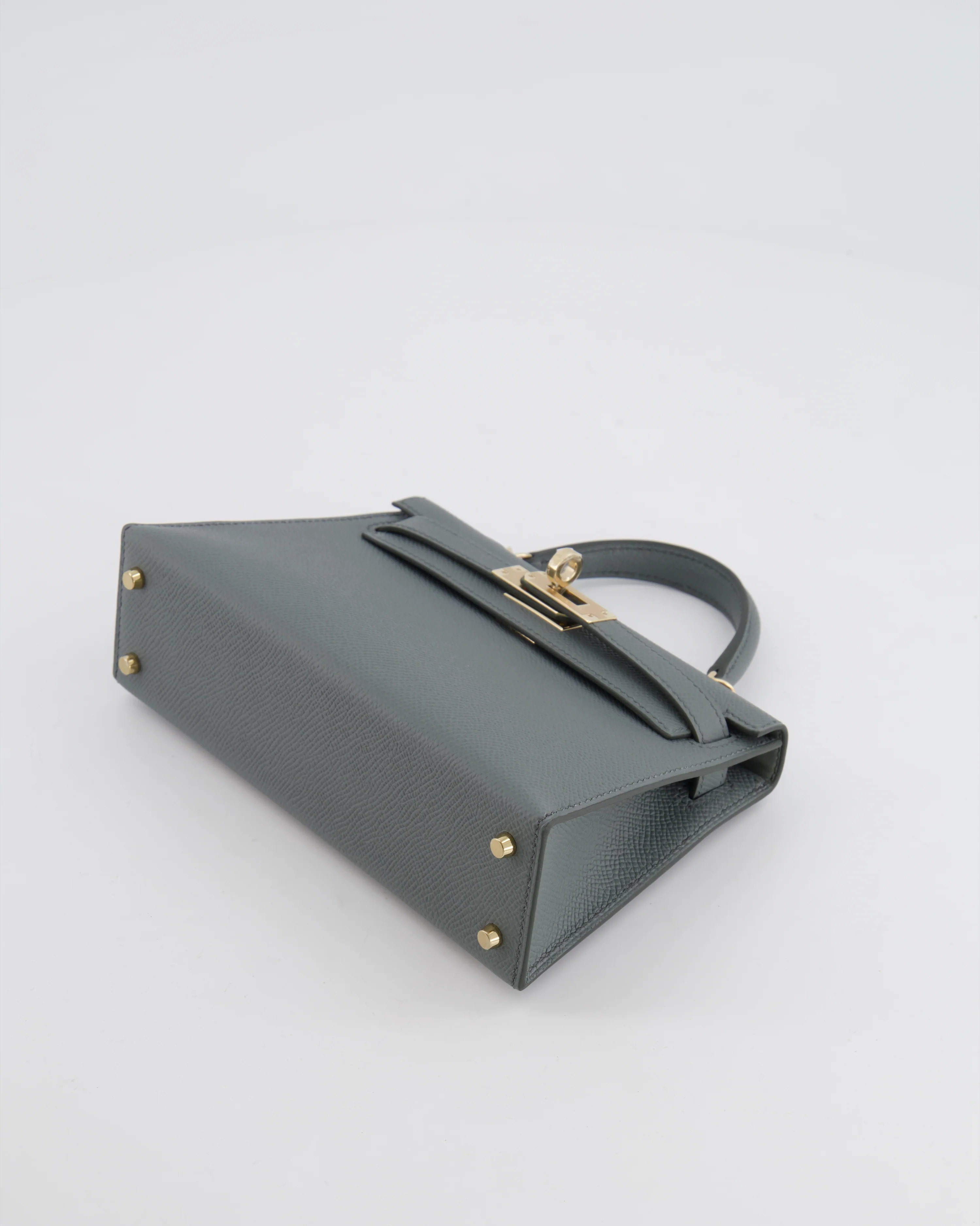 *RARE* Hermès Mini Kelly II 20 Bag in Vert Amande Epsom Leather with Permabrass Hardware - Image 21