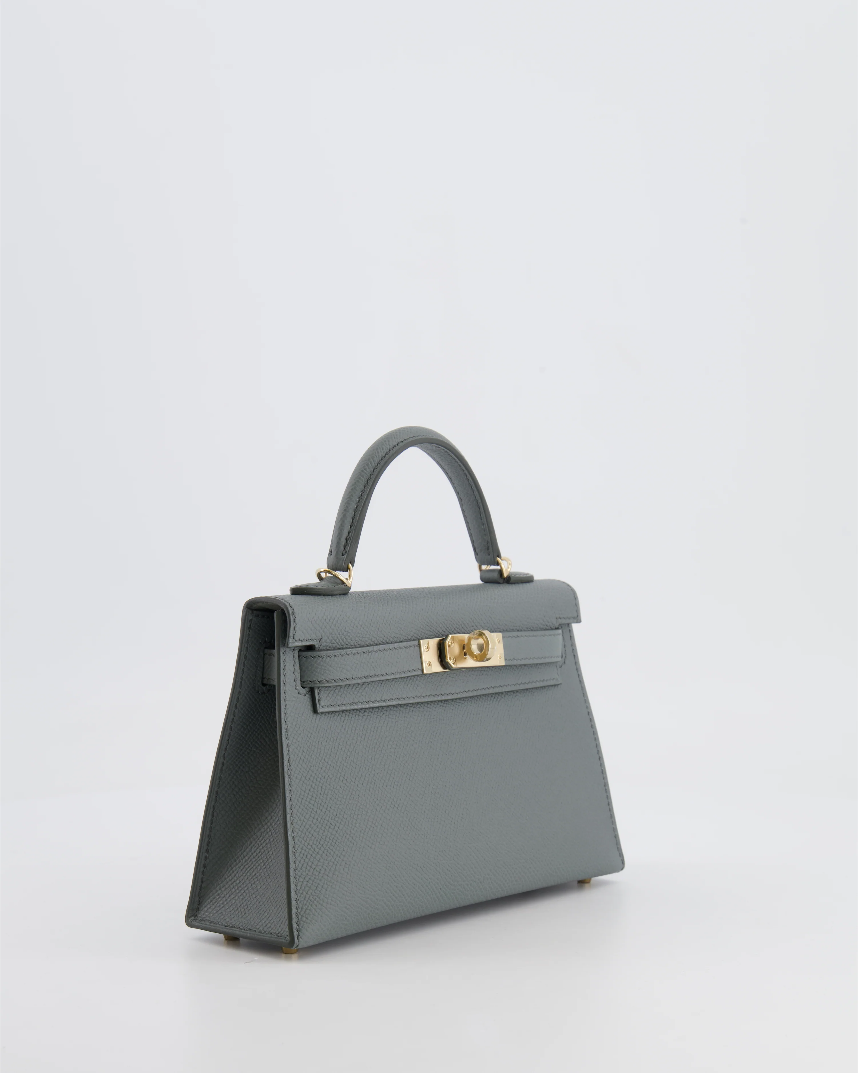 *RARE* Hermès Mini Kelly II 20 Bag in Vert Amande Epsom Leather with Permabrass Hardware - Image 4