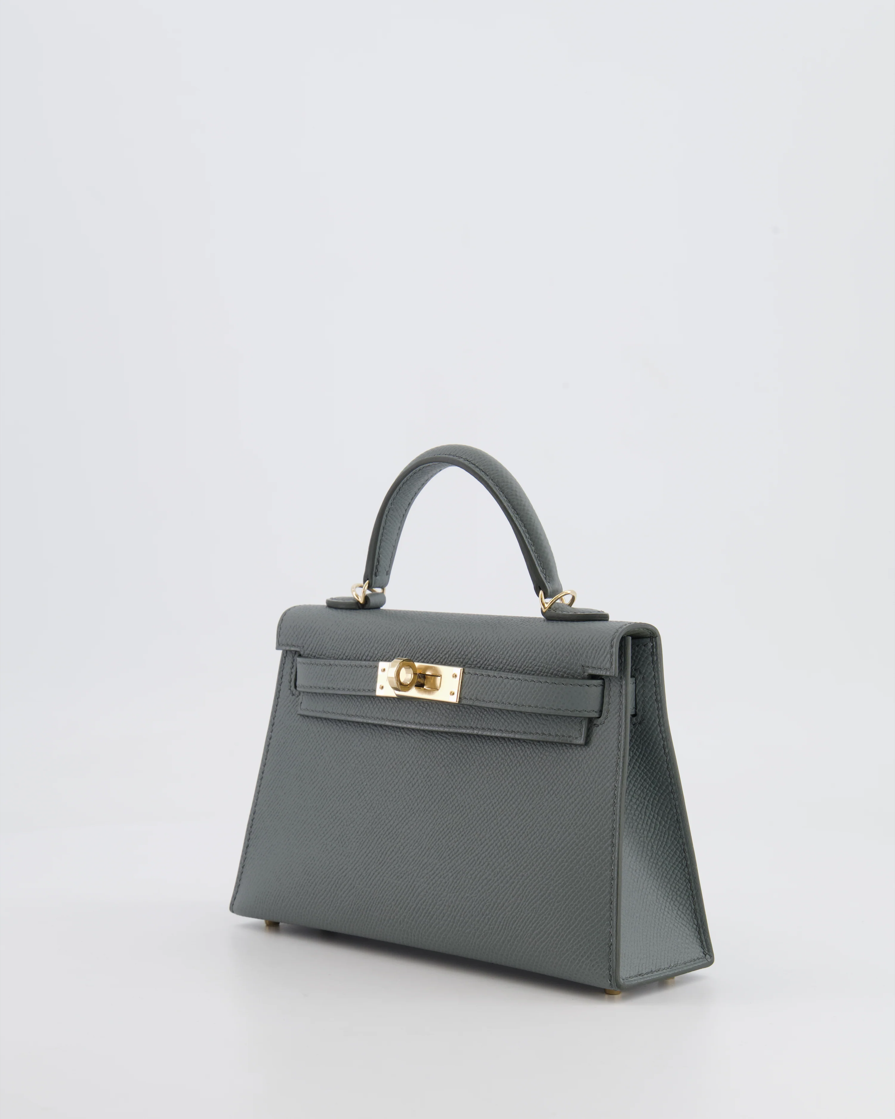 *RARE* Hermès Mini Kelly II 20 Bag in Vert Amande Epsom Leather with Permabrass Hardware - Image 5