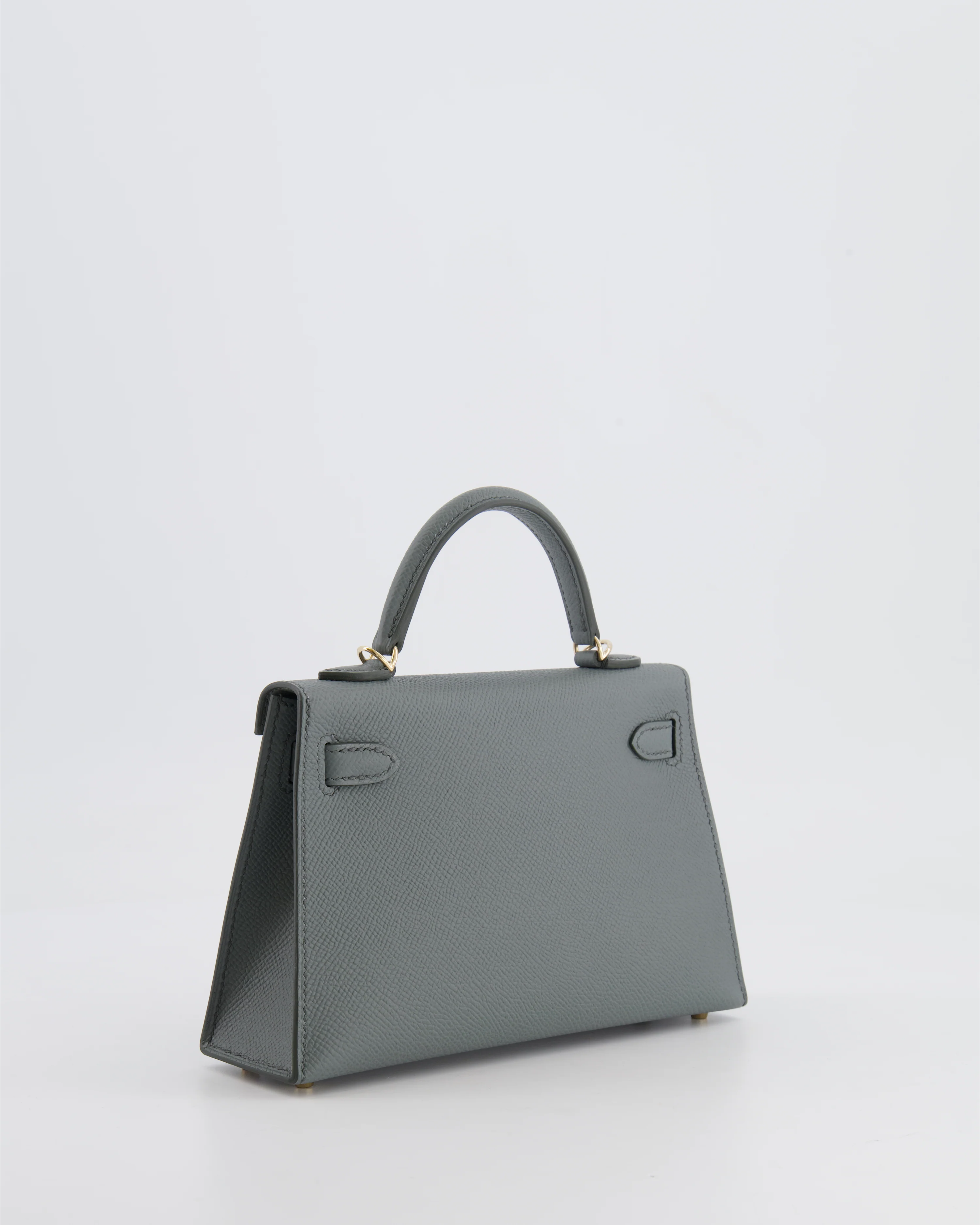 *RARE* Hermès Mini Kelly II 20 Bag in Vert Amande Epsom Leather with Permabrass Hardware - Image 9
