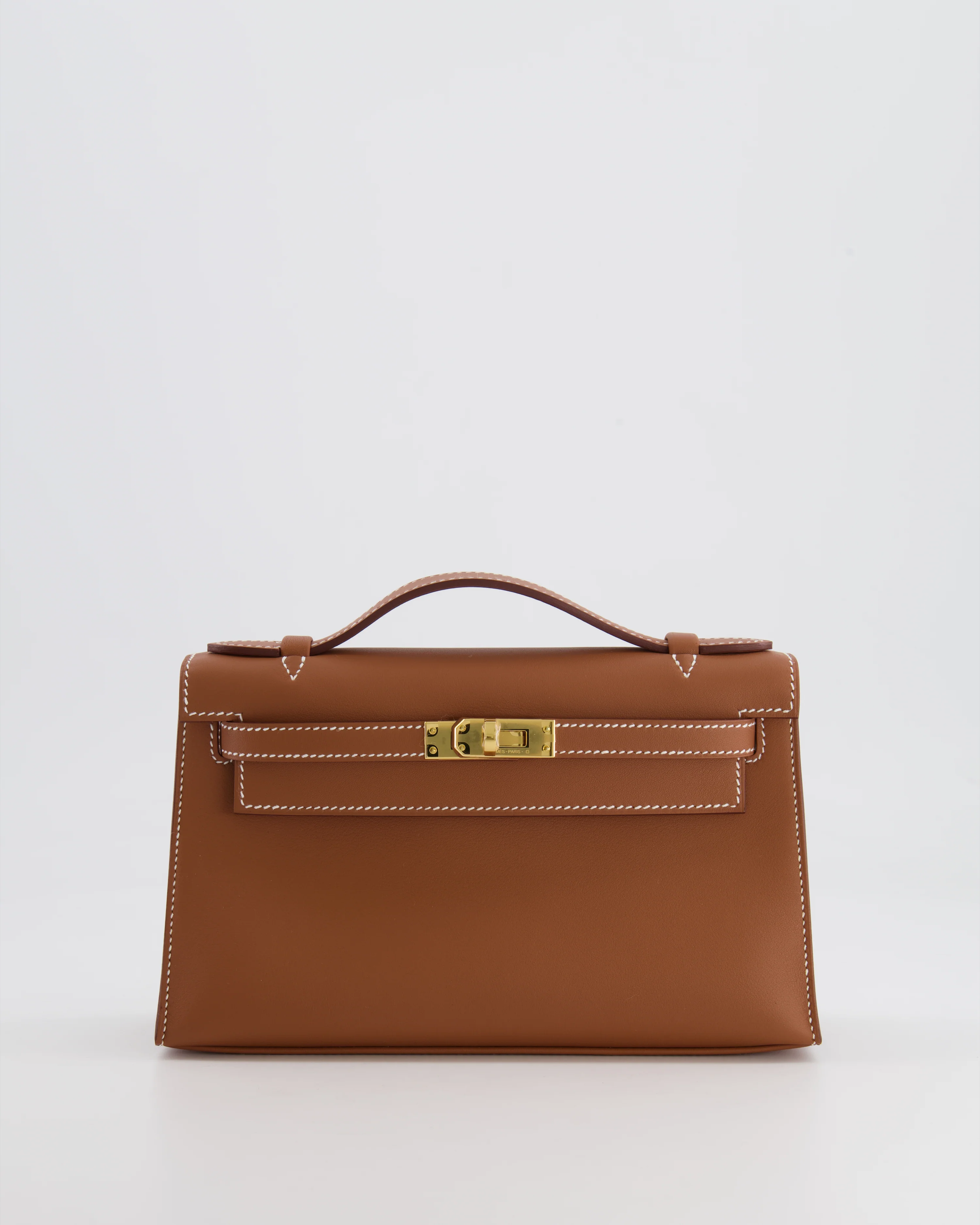 *RARE* Hermès Mini Kelly Pochette Bag in Gold Swift Leather with Gold Hardware