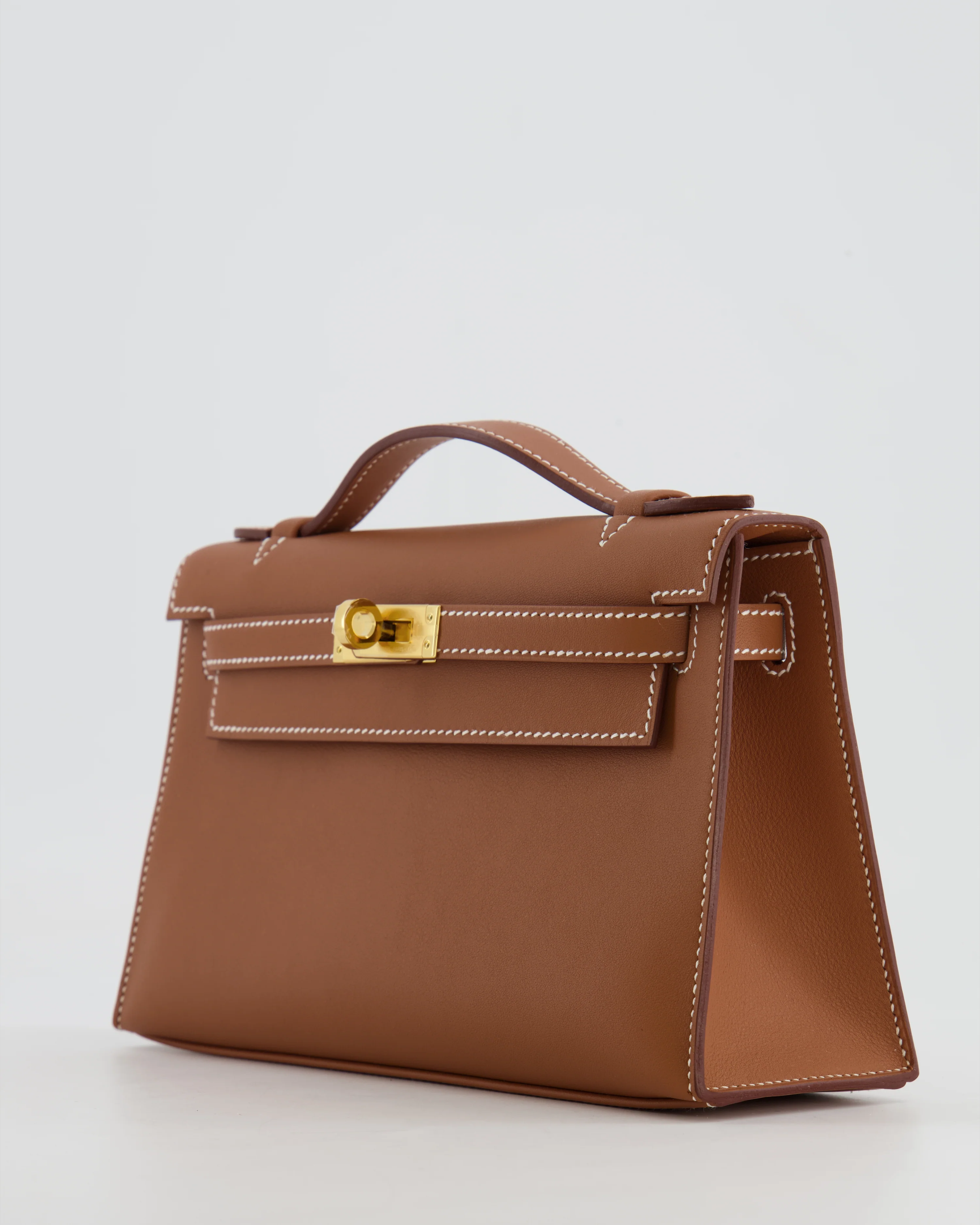 *RARE* Hermès Mini Kelly Pochette Bag in Gold Swift Leather with Gold Hardware - Image 12