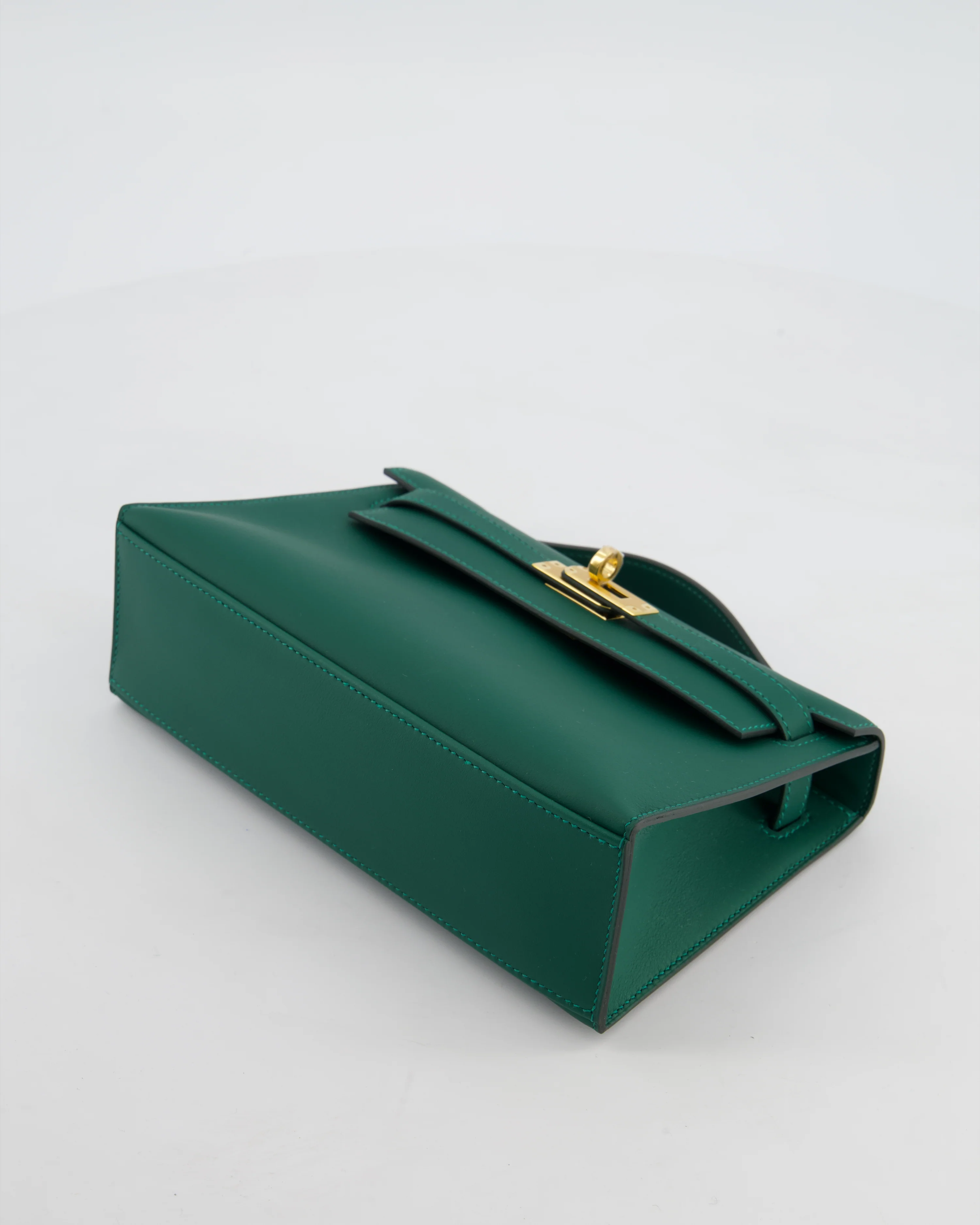 *RARE* Hermès Mini Kelly Pochette Bag in Vert Moyen Swift Leather with Gold Hardware - Image 18