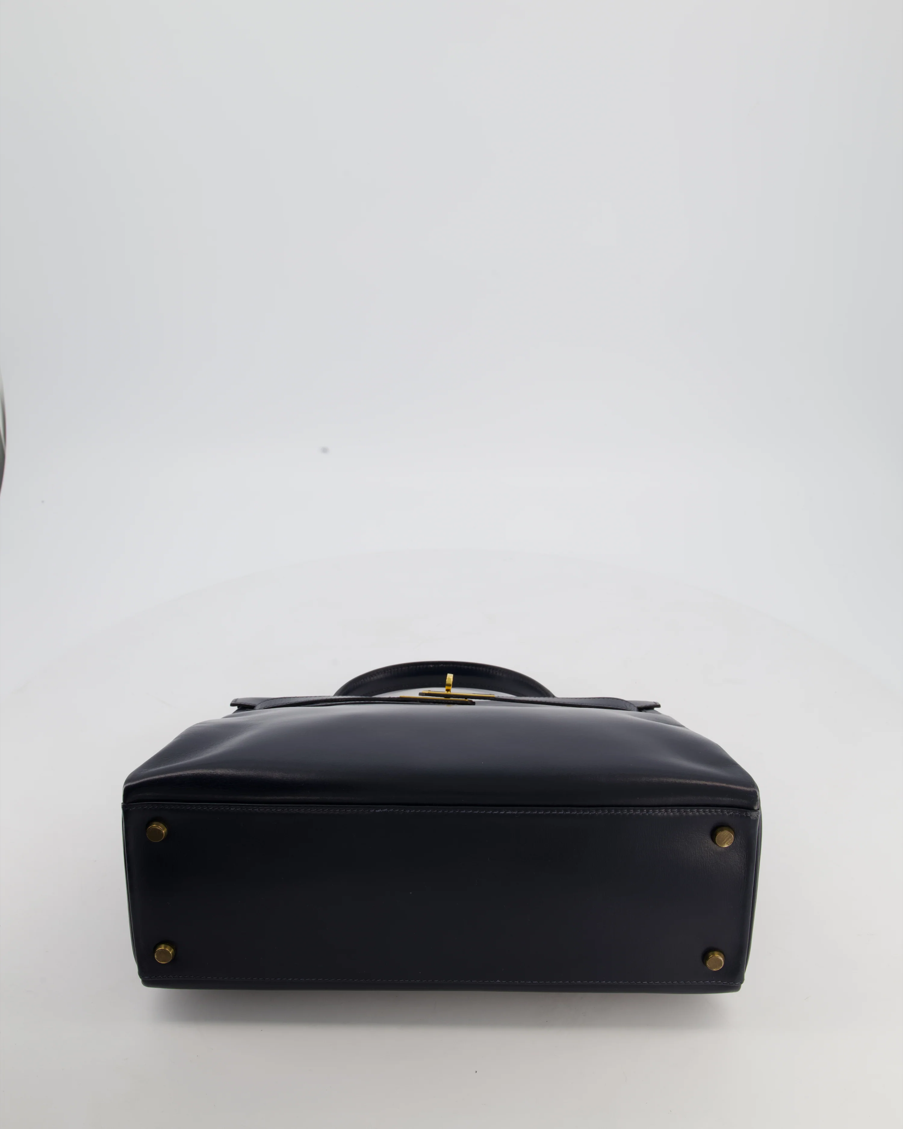 *RARE* Hermès Vintage Kelly 32 Retourne Bag in Bleu Navy Box Calf Leather with Gold Hardware - Image 19