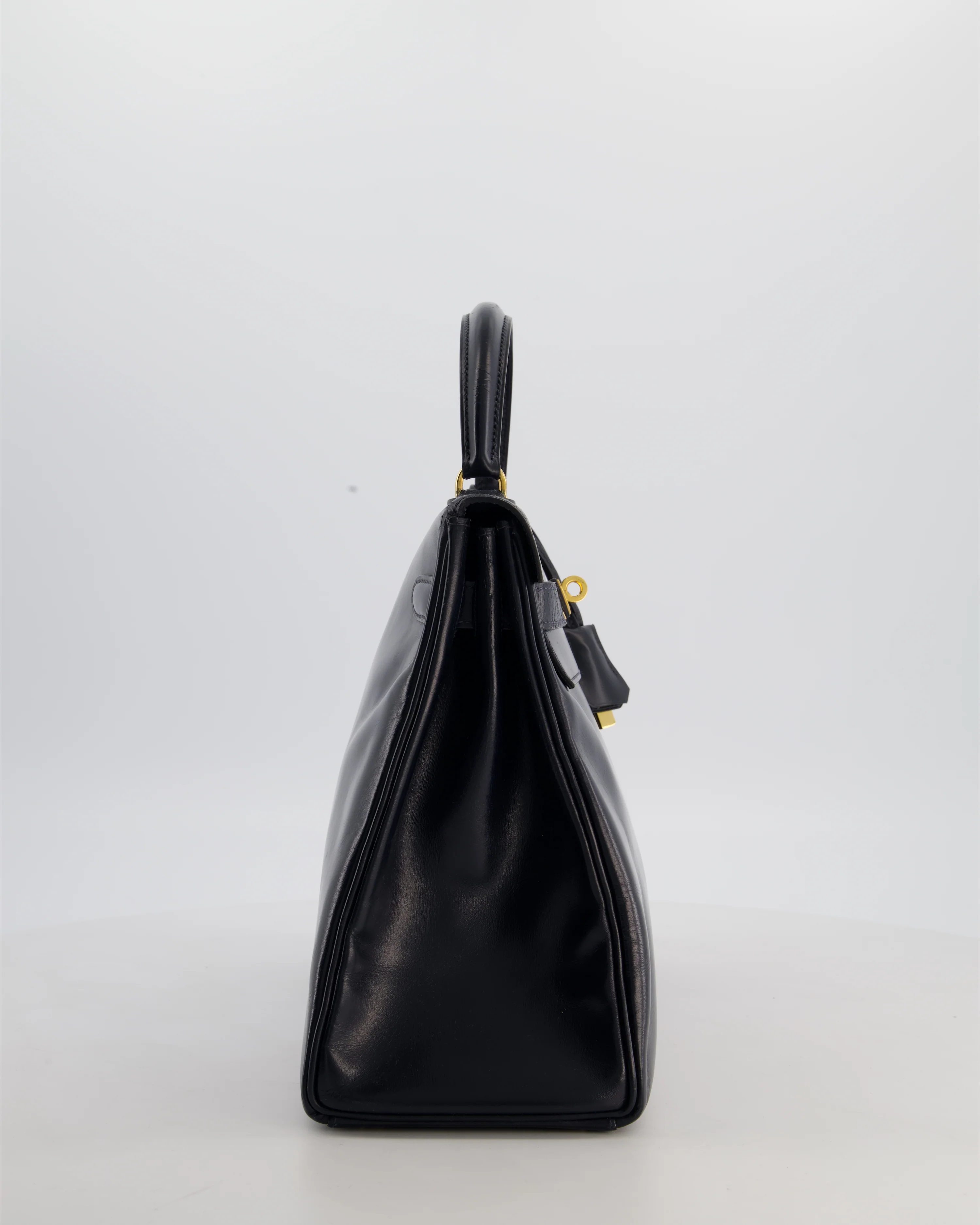*RARE* Hermès Vintage Kelly 32 Retourne Bag in Bleu Navy Box Calf Leather with Gold Hardware - Image 3