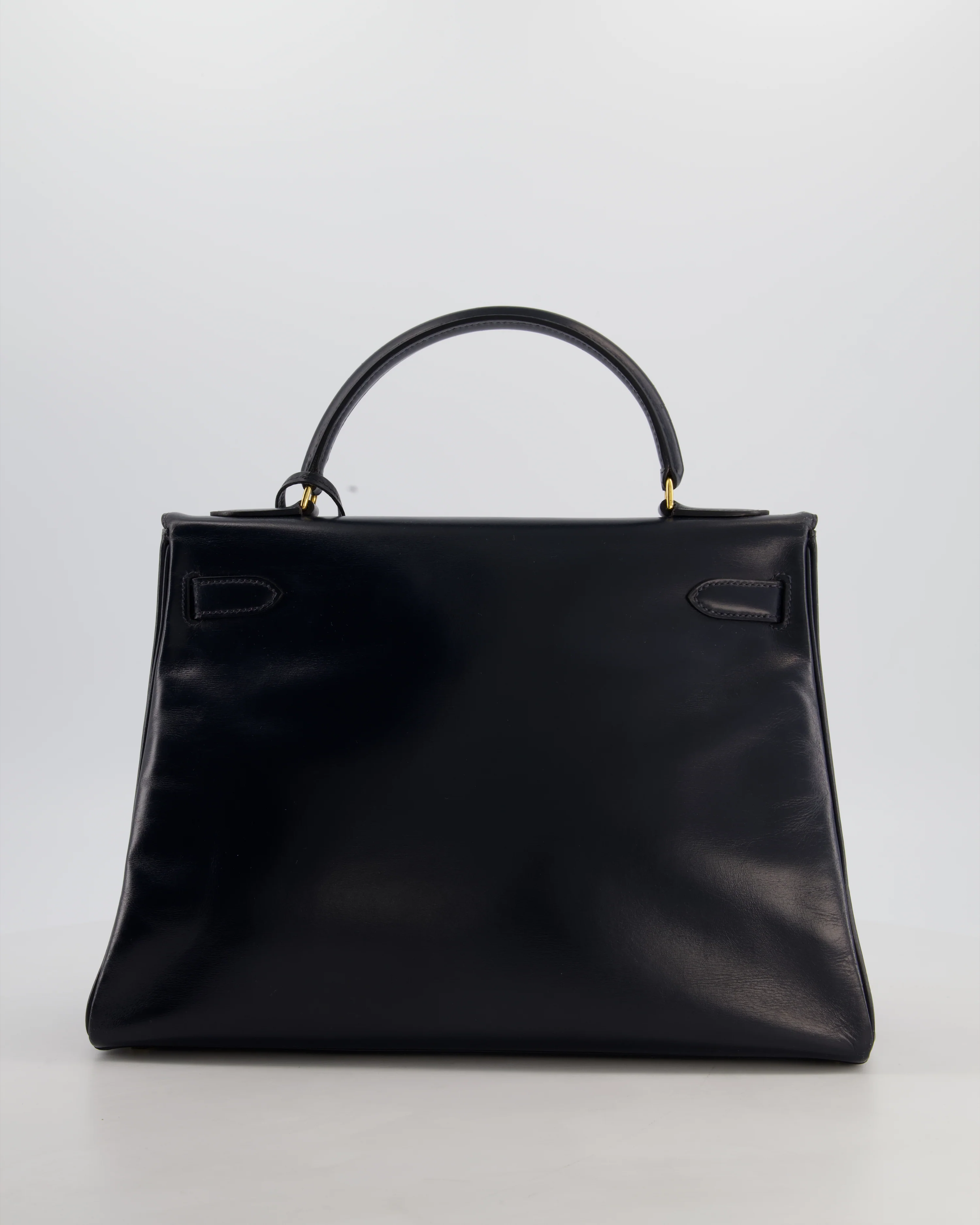 *RARE* Hermès Vintage Kelly 32 Retourne Bag in Bleu Navy Box Calf Leather with Gold Hardware - Image 5