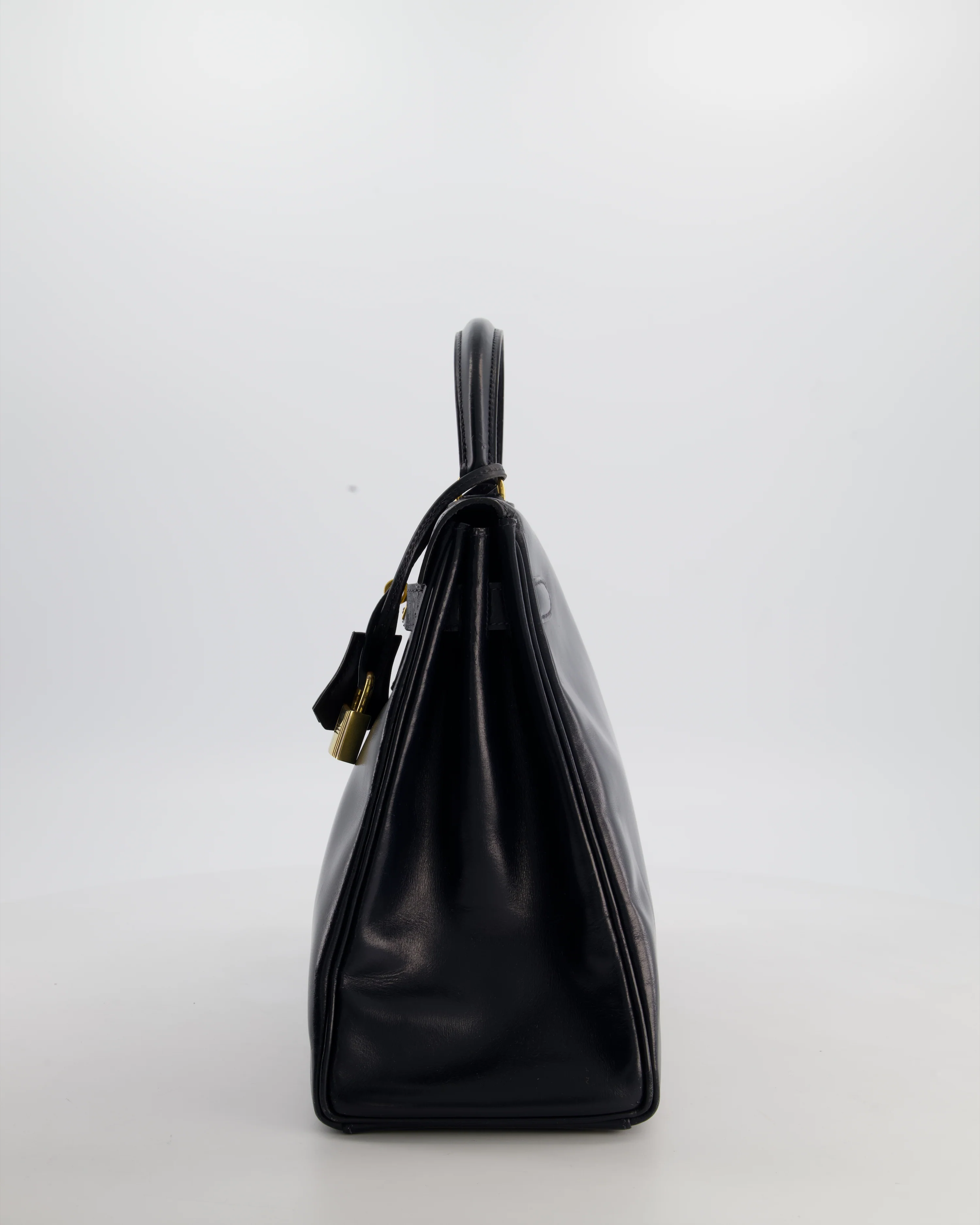 *RARE* Hermès Vintage Kelly 32 Retourne Bag in Bleu Navy Box Calf Leather with Gold Hardware - Image 7