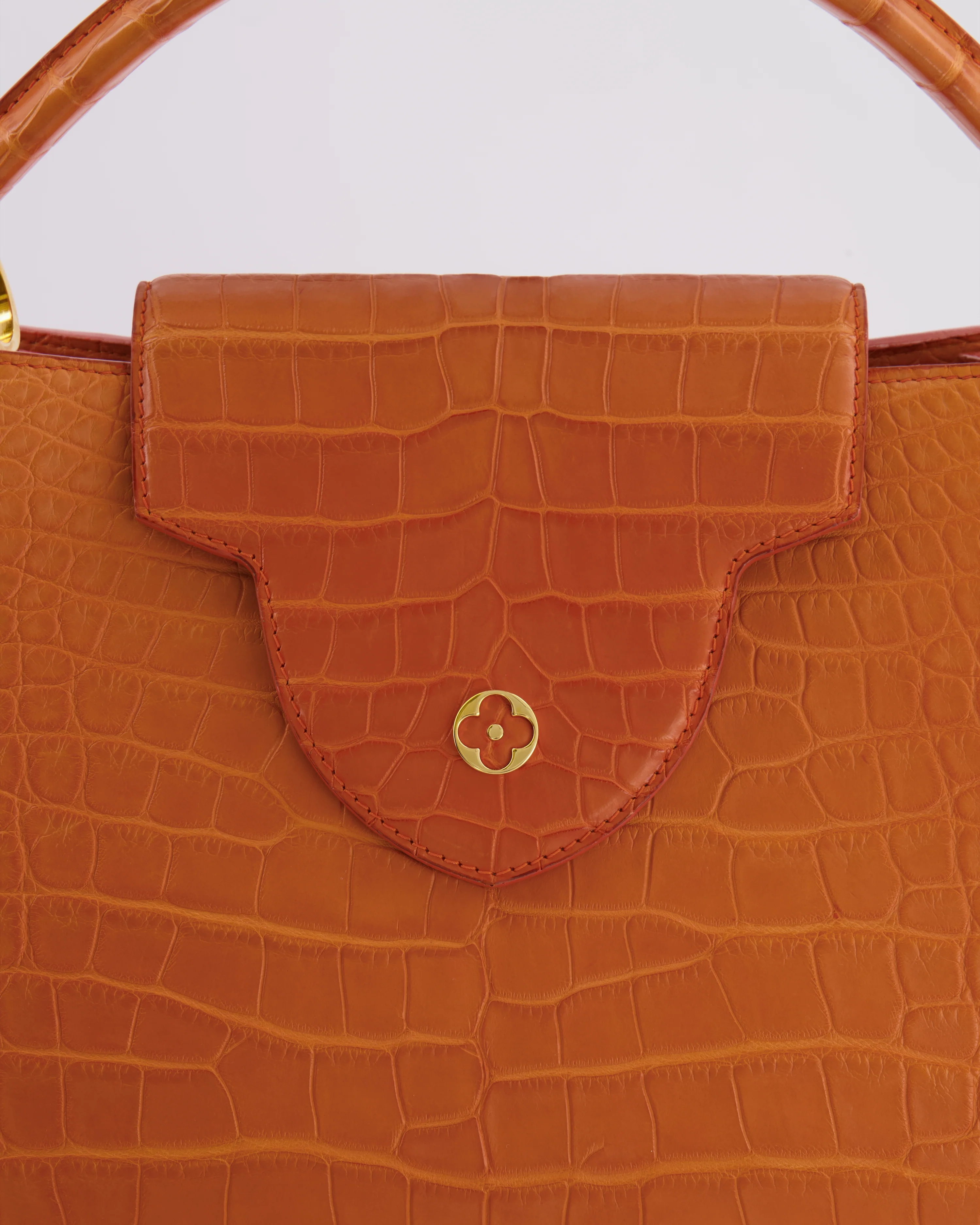 *RARE* Louis Vuitton Mandarine Orange Capucines Large Bag in Crocodile Niloticus Leather with Gold Hardware RRP £32,000 - Image 10