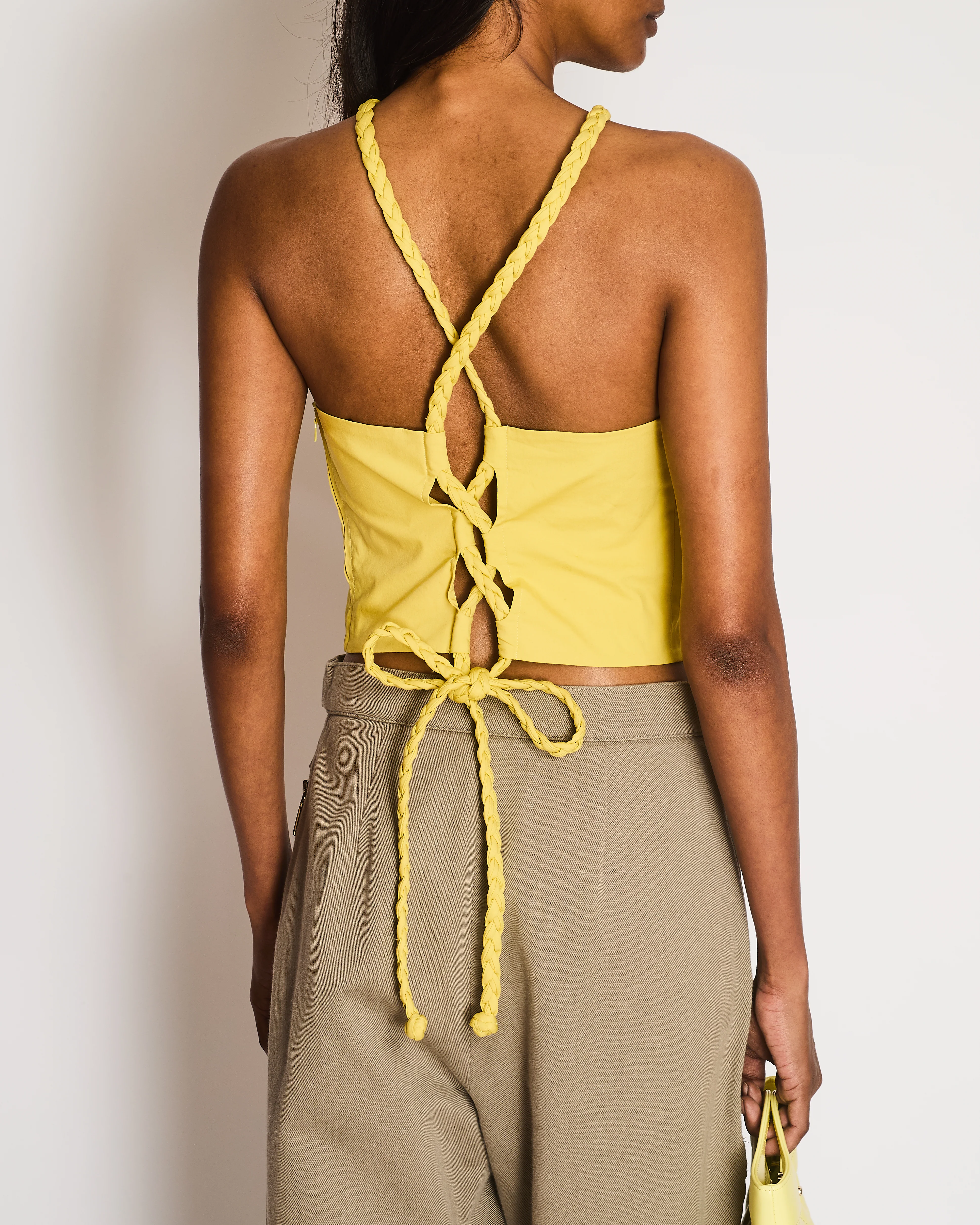 Red Valentino Yellow Braided Top Size IT 42 (UK 10) - Image 6