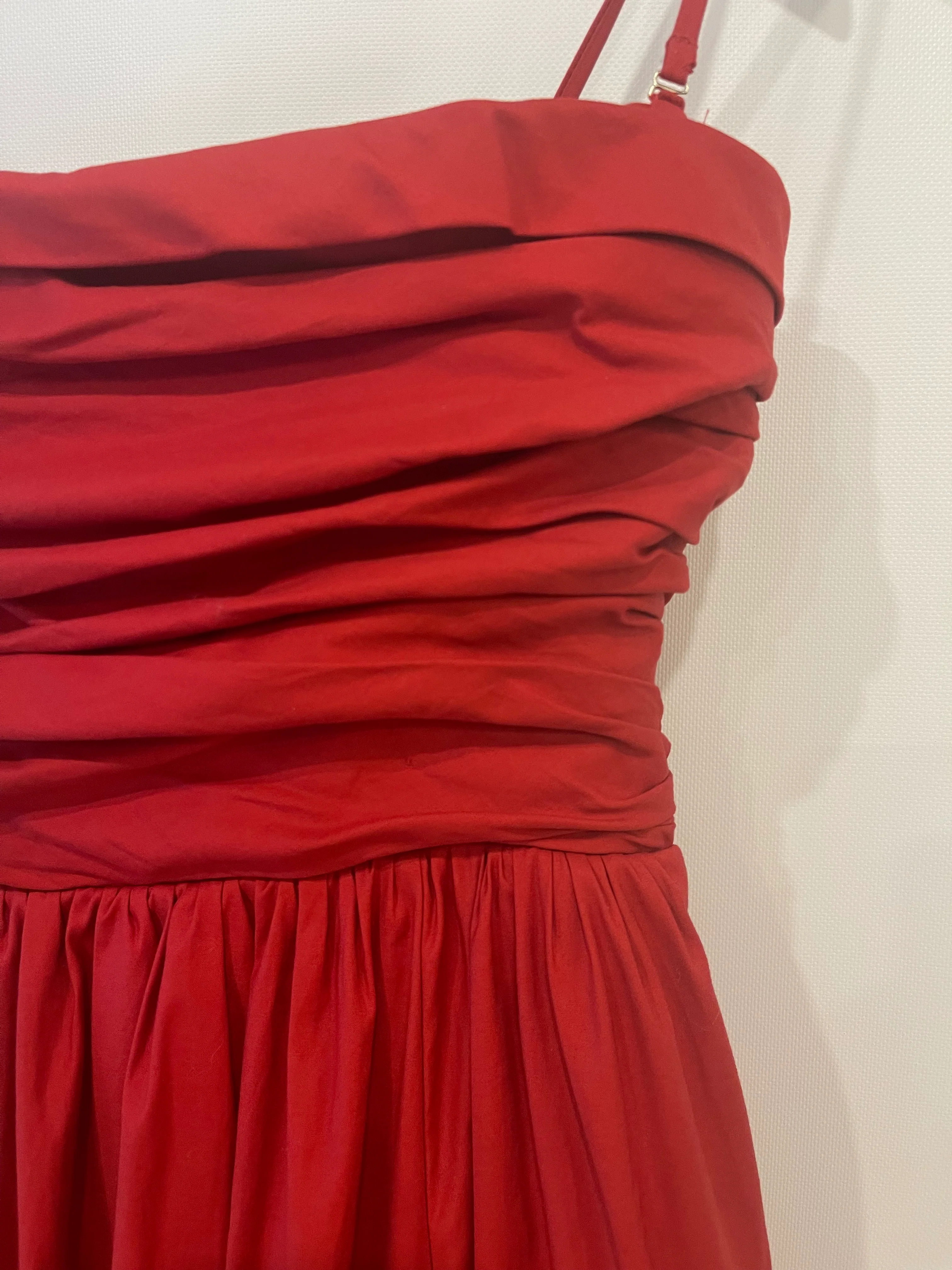 Reformation Red Maxi Dress with Pockets and Ruched Detail Size US 8 (UK 10) - Image 11