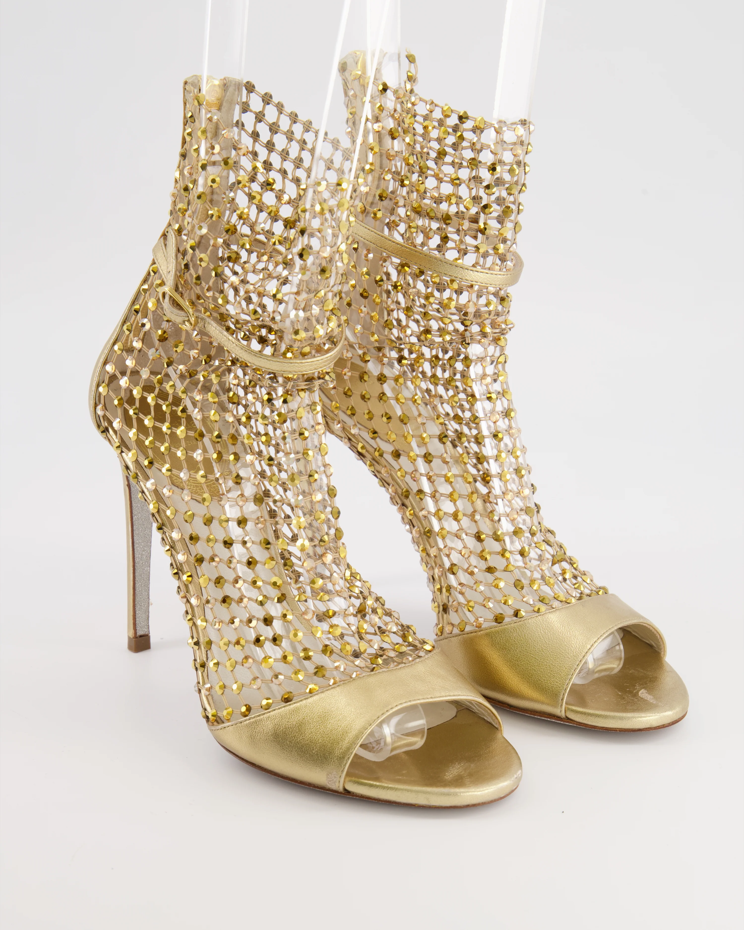 Rene Caovilla Metallic Gold Crystal Embellished Galaxia Heeled Sandals Size EU 38 RRP £1,410 - Image 2