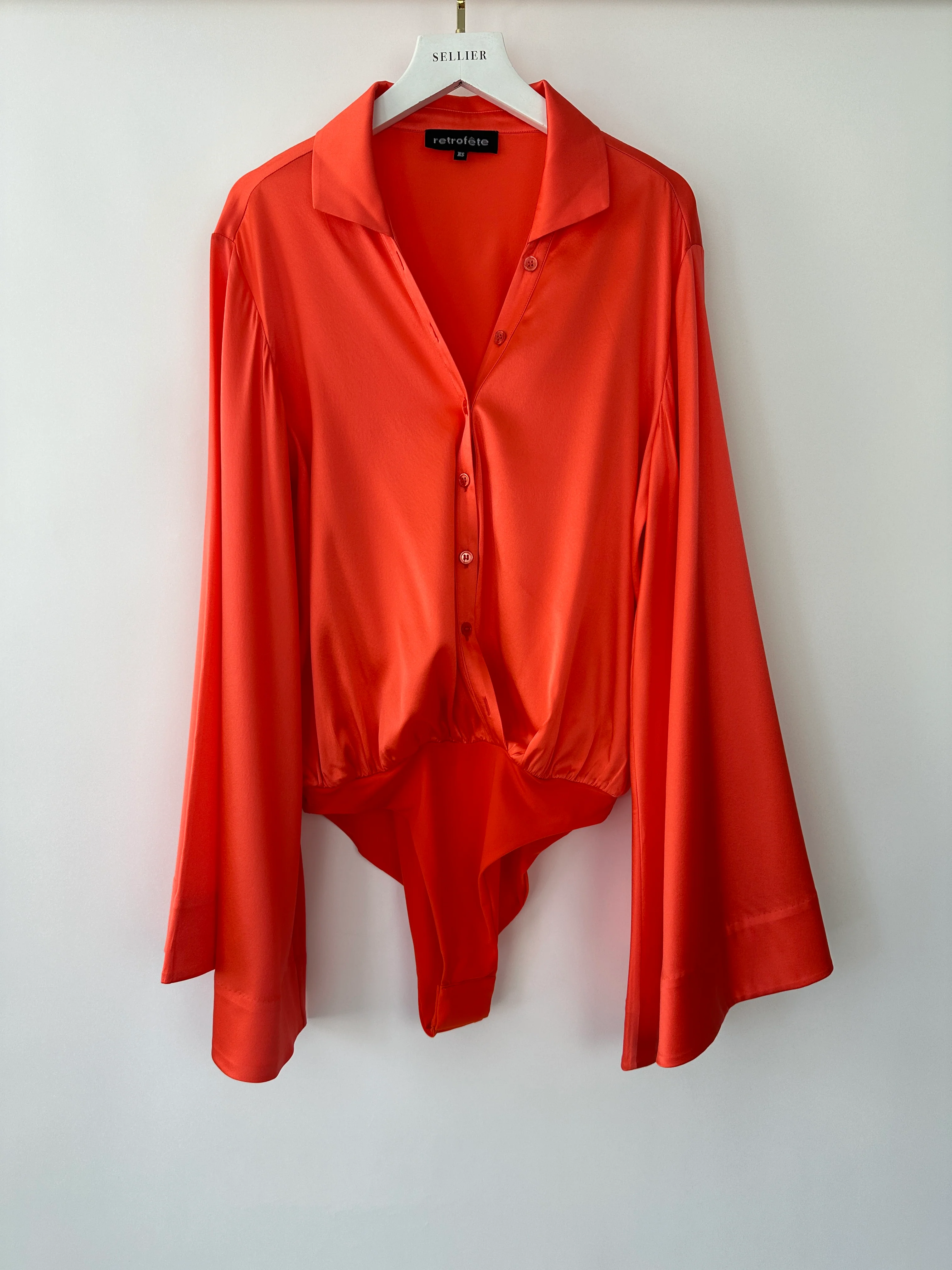 Retrofete Coral Long Sleeve Bodysuit with Button Detail Size XS (UK 6) - Image 5