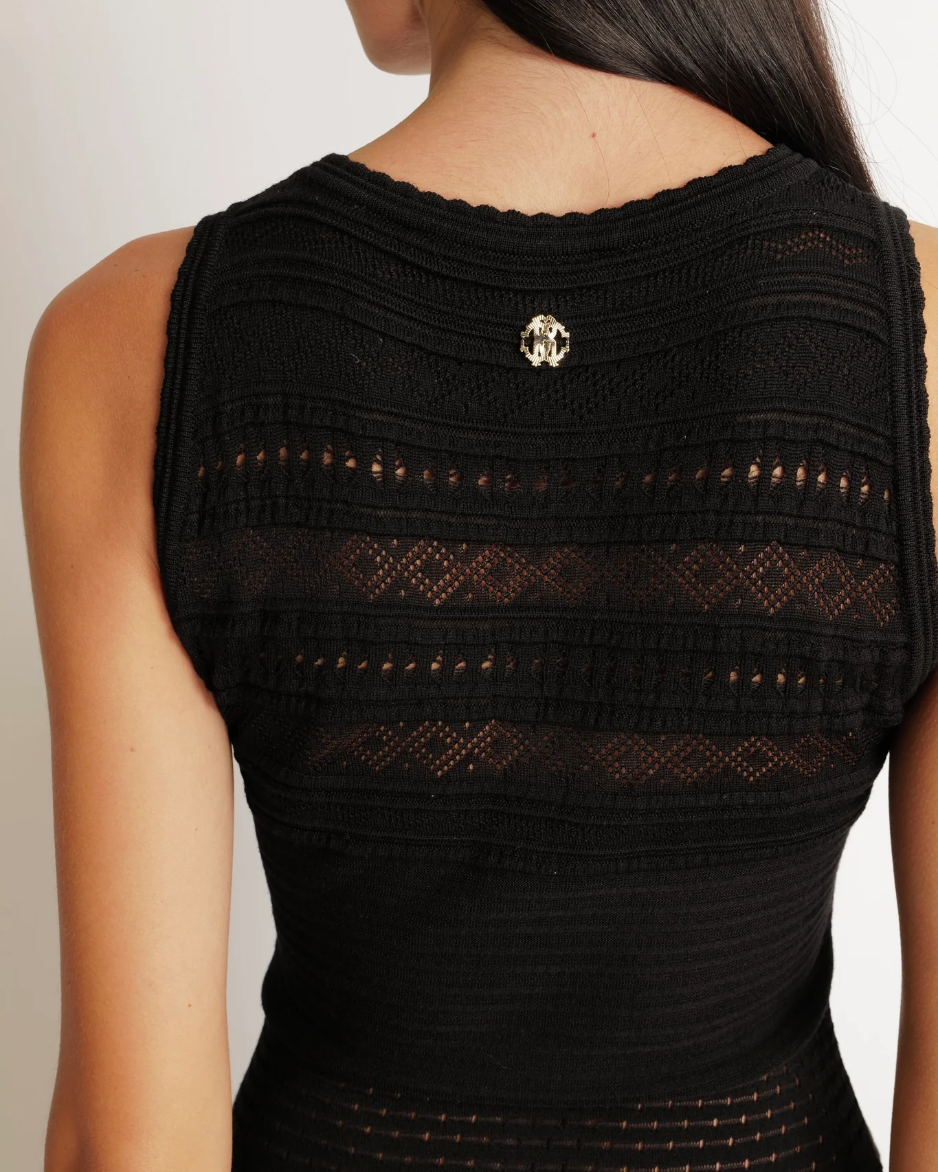 Roberto Cavalli Black Mini Dress with Gold Thread Detailing Size IT 42 (UK 10) - Image 4