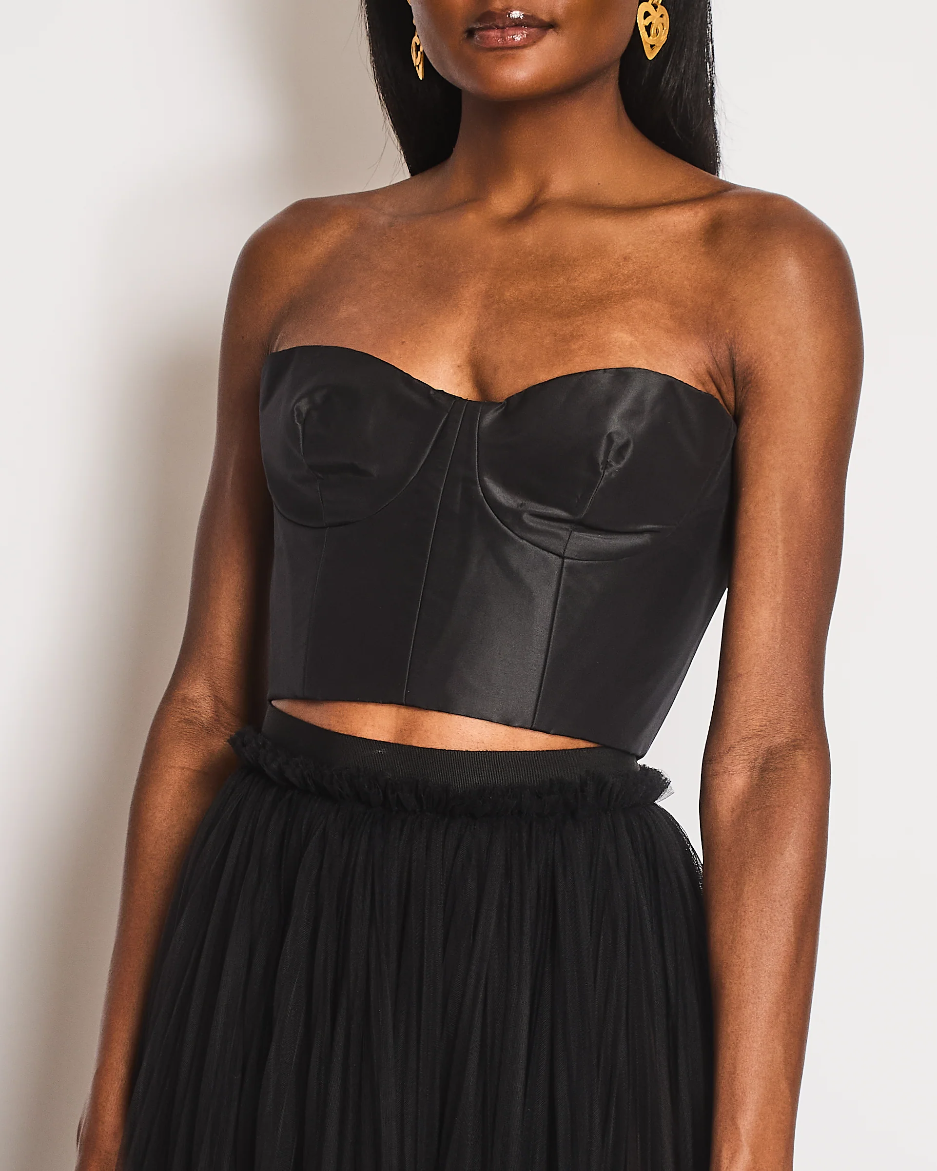 Roland Mouret Black Corseted Bustier Top Size FR 42 (UK 14) - Image 2