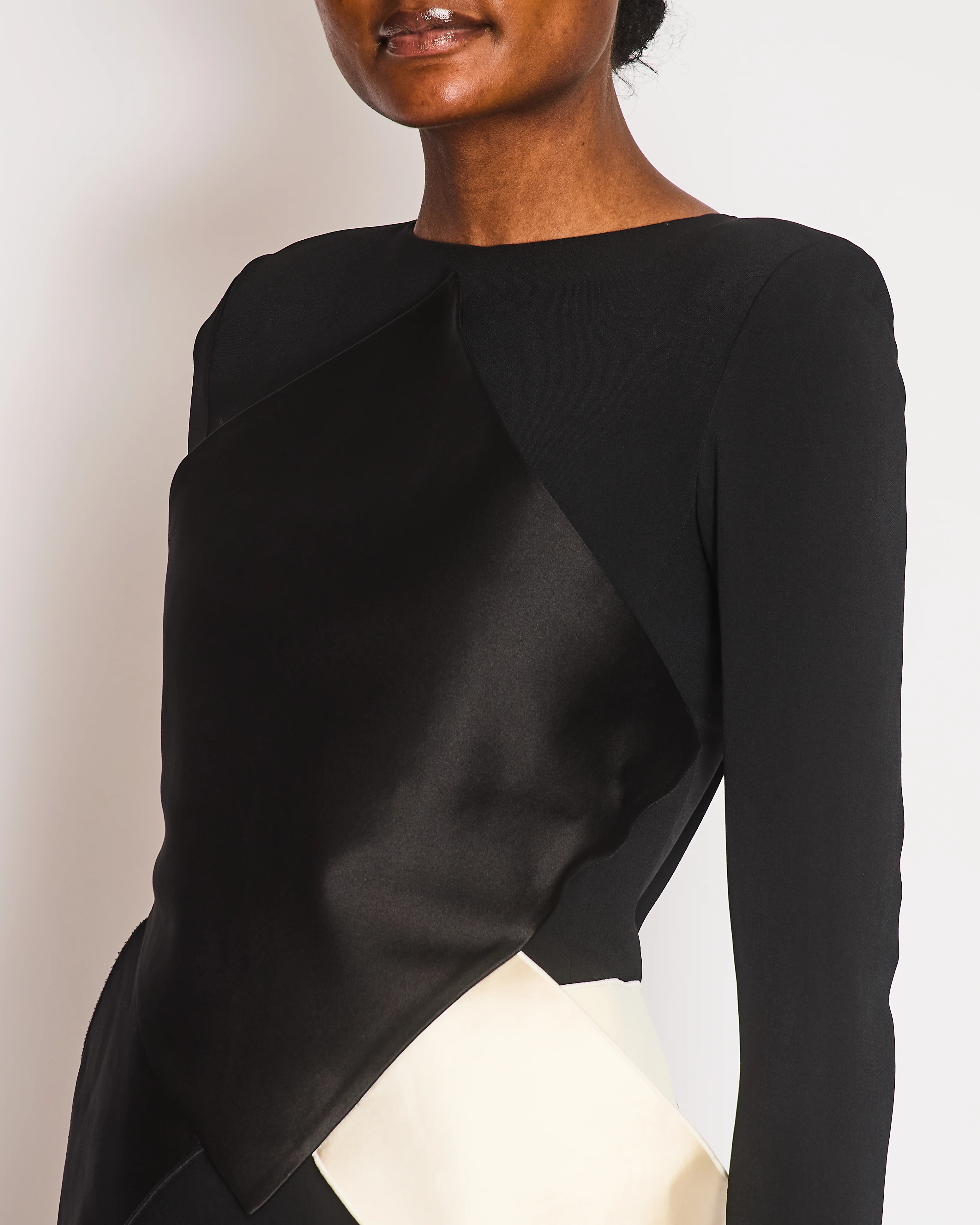 Roland Mouret Black Long Sleeve Midi Dress with Panel Detail Size FR 36 (UK 8) - Image 4