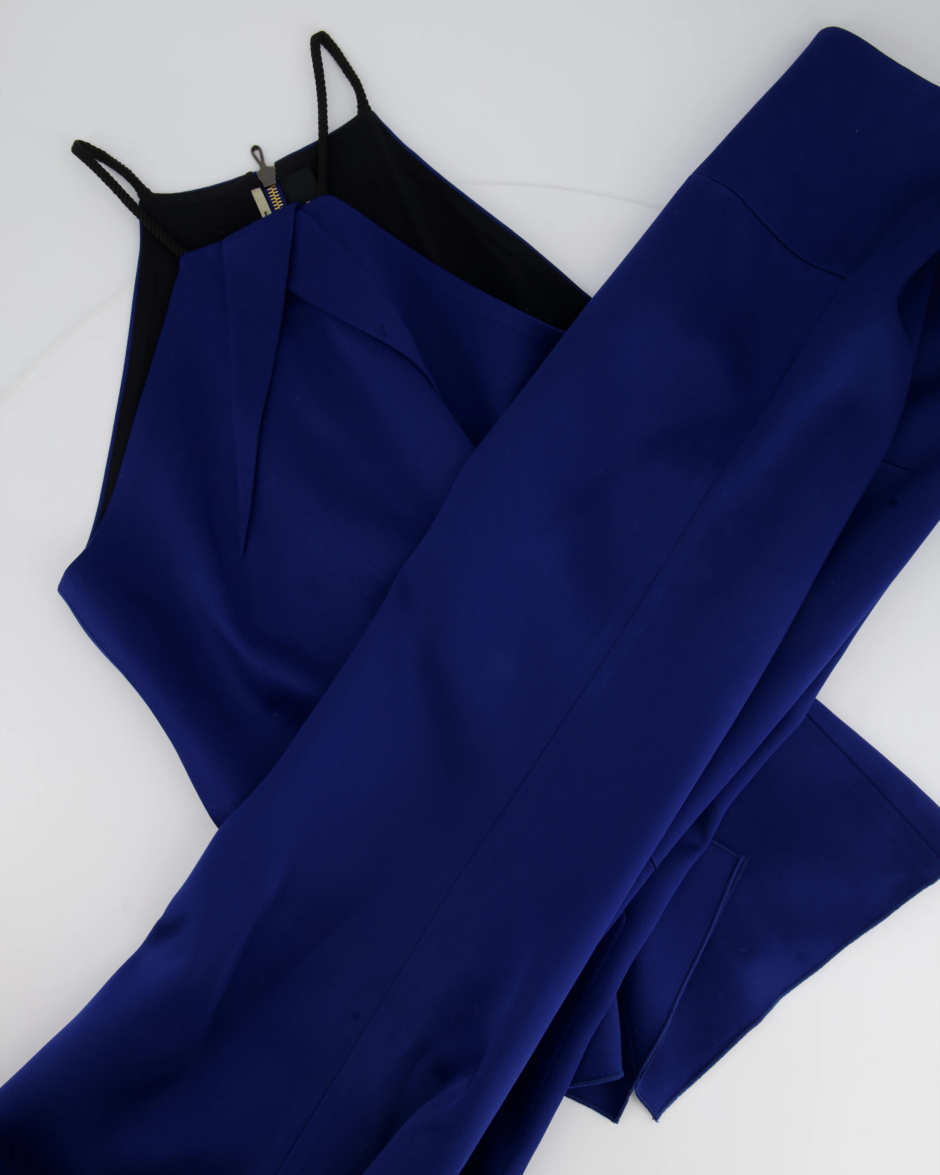 Roland Mouret Electric Blue Gown Long Dress with Vest Zip Top Size UK 8 - Image 5