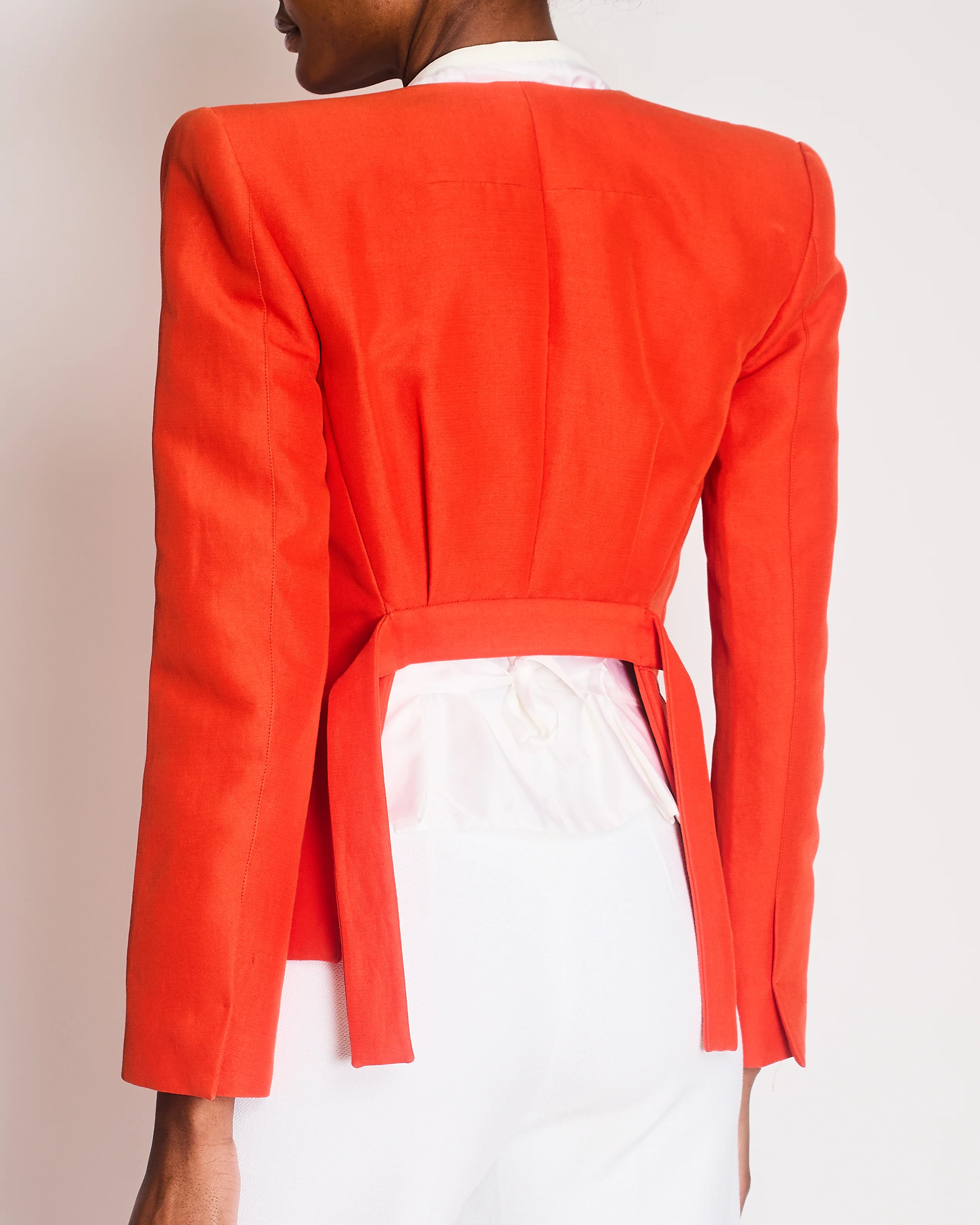 Roland Mouret Orange Structured Jacket with Open-Back Detail Size XS (UK 6) - Image 2