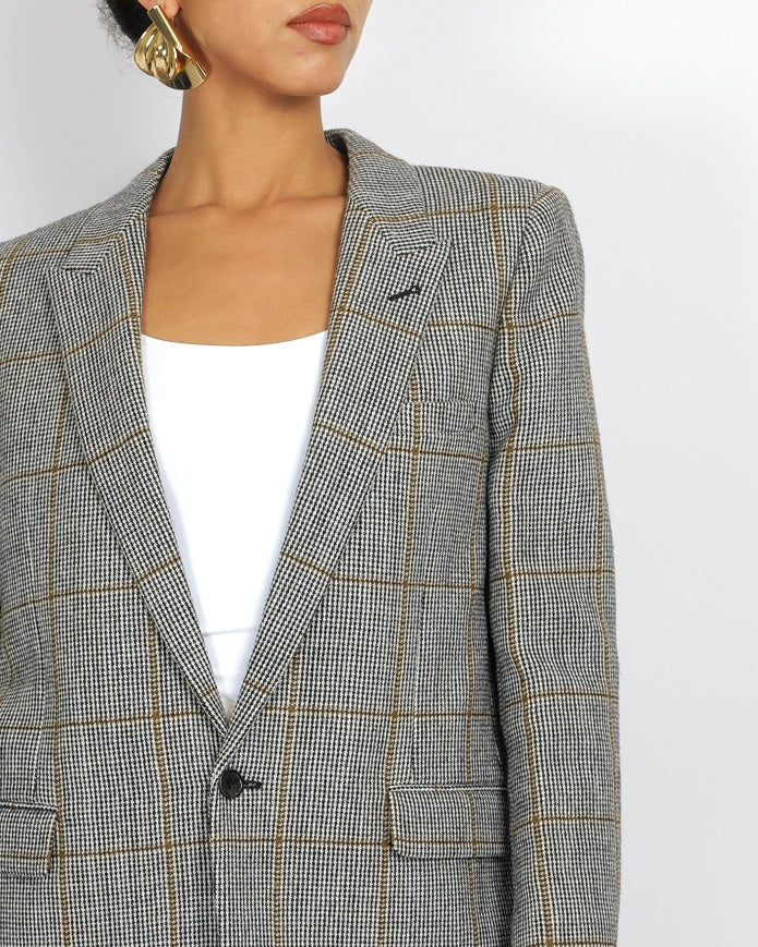 Saint Laurent Black and White Houndstooth Blazer Jacket Size FR 40 (UK 12) - Image 3