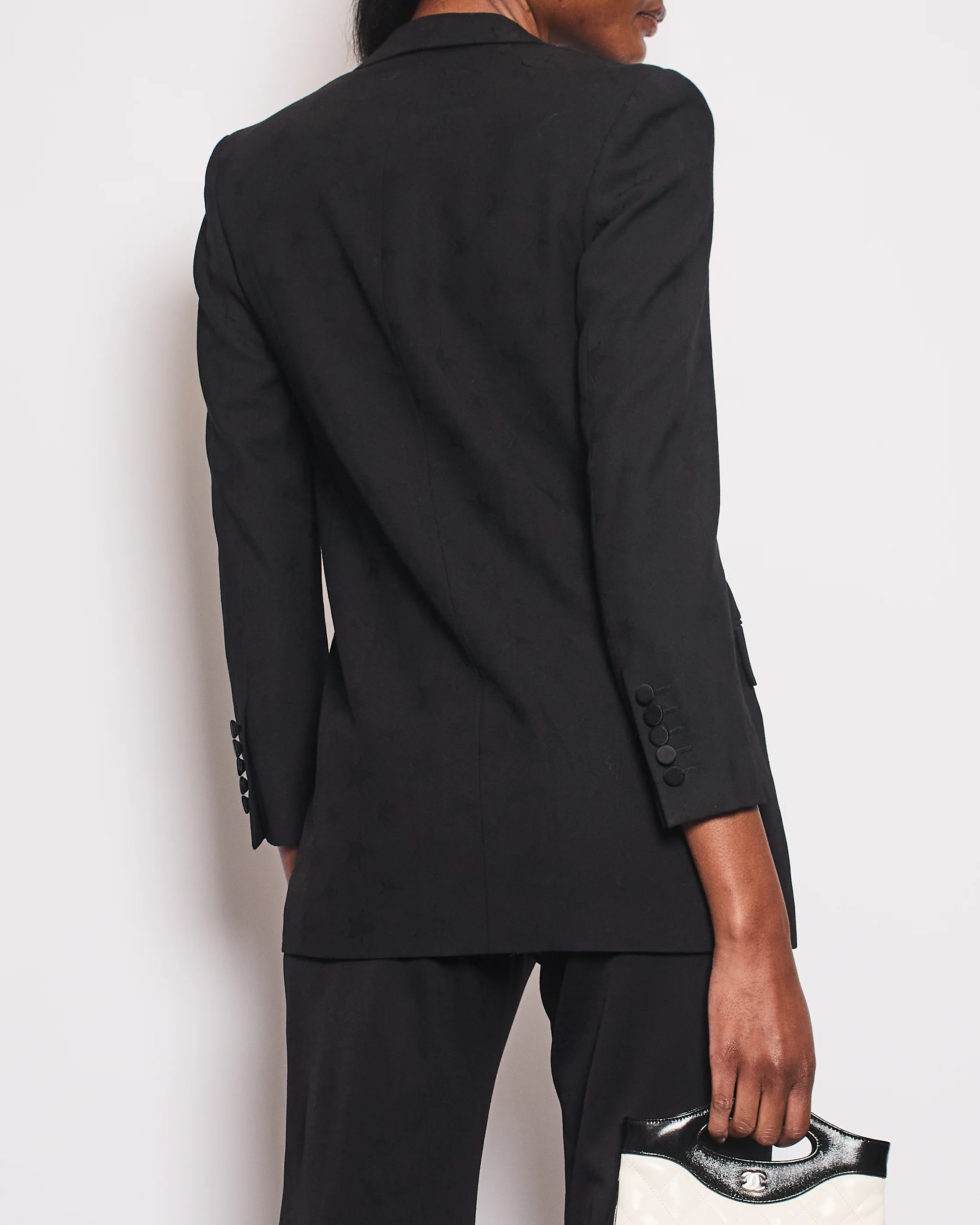 Saint Laurent Black Blazer with Stars and Stitching Detail Size FR 34 (UK 6) - Image 5