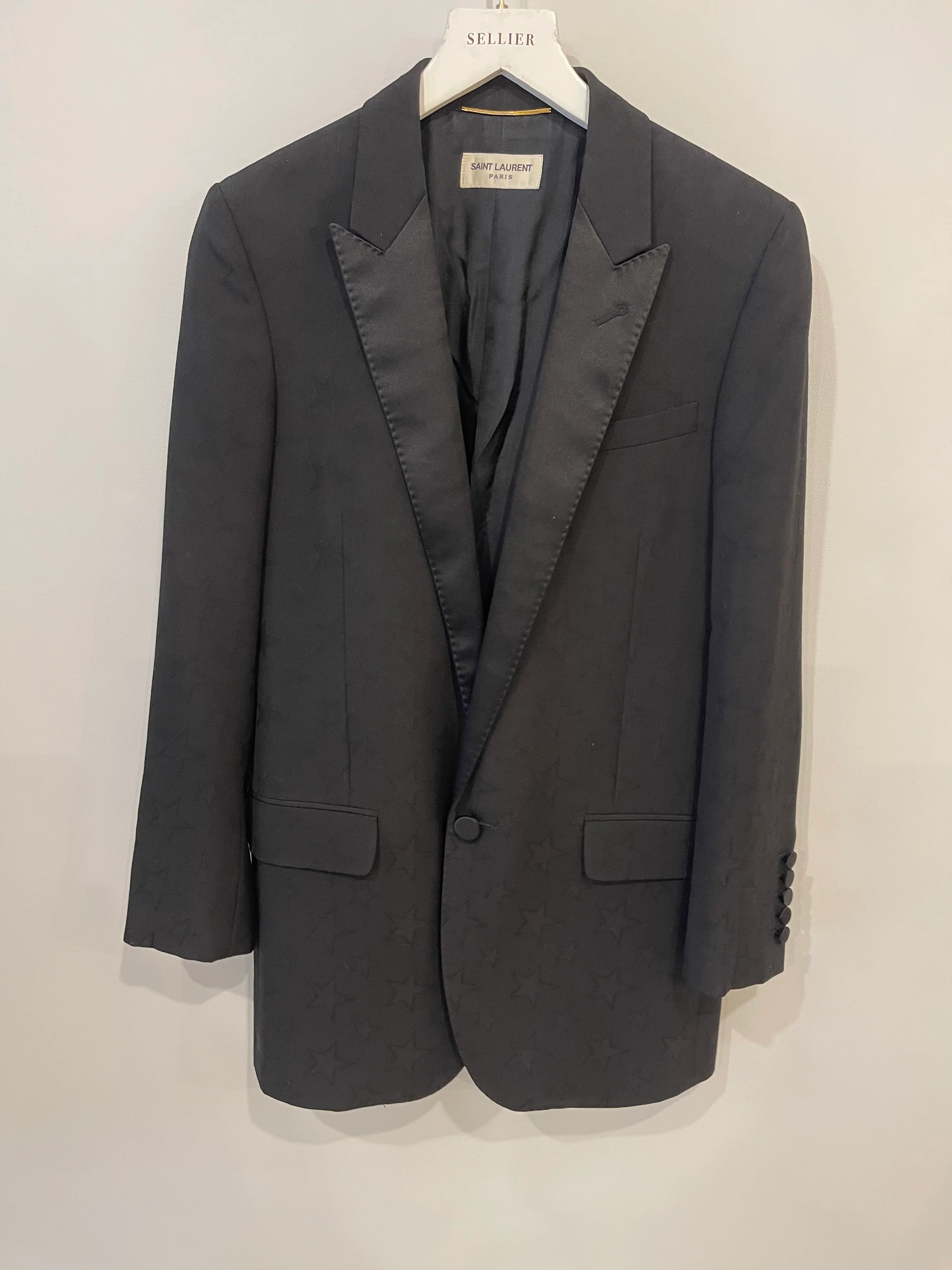 Saint Laurent Black Blazer with Stars and Stitching Detail Size FR 34 (UK 6) - Image 9
