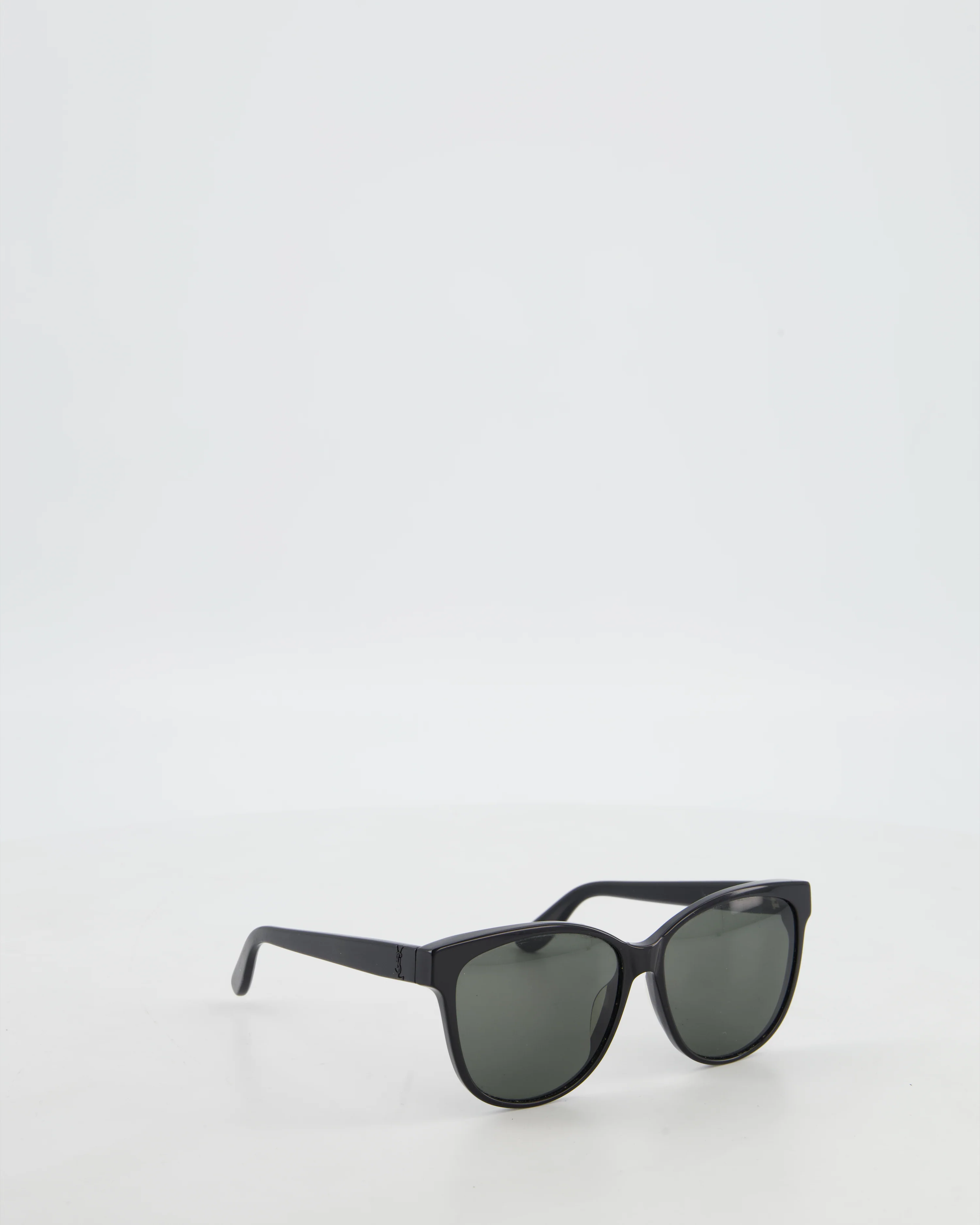 Saint Laurent Black Cat Eye Sunglasses with Engraved Logo Detail - Image 2