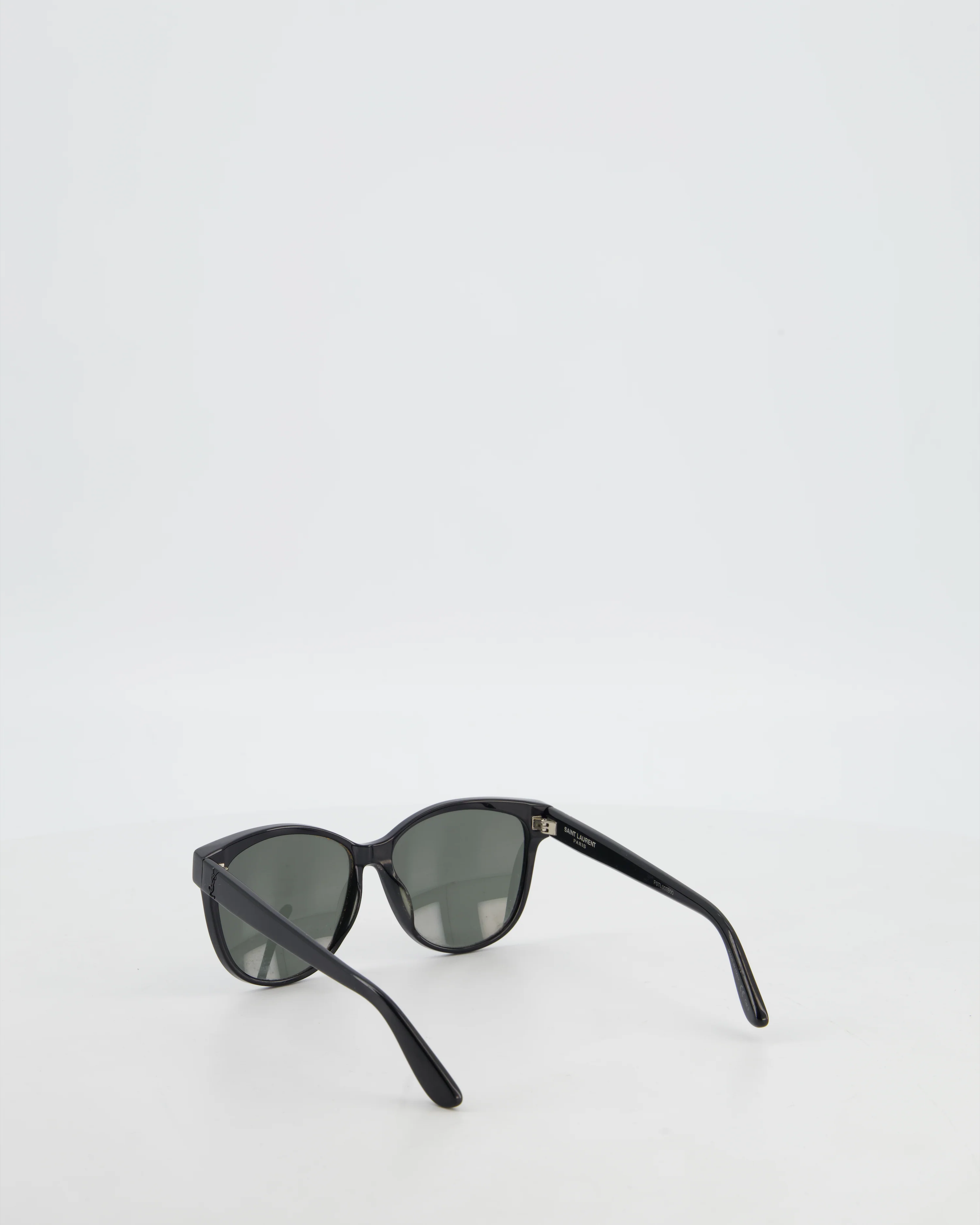 Saint Laurent Black Cat Eye Sunglasses with Engraved Logo Detail - Image 6