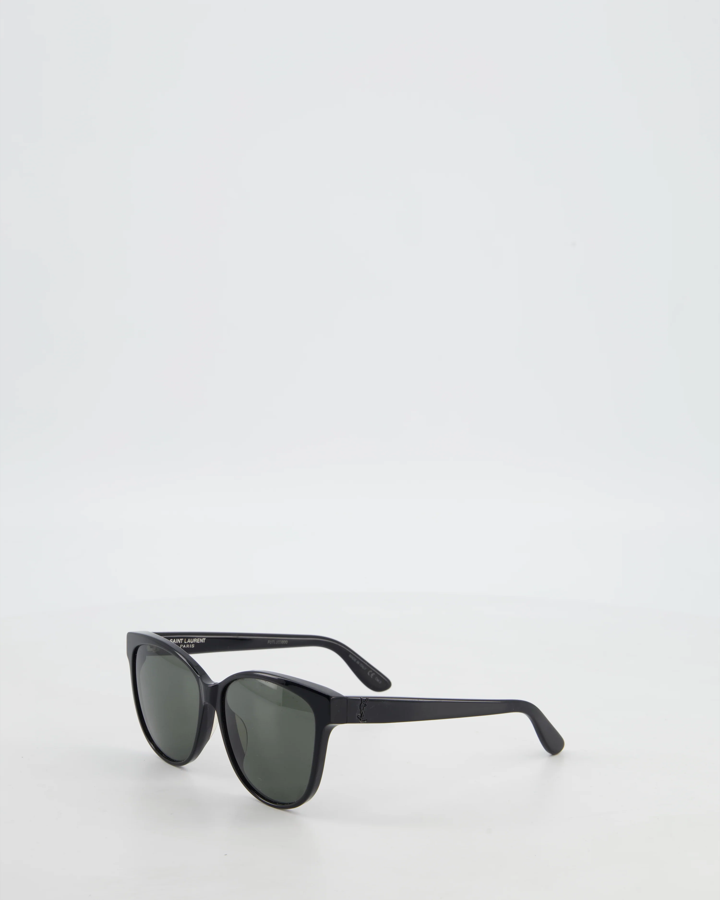 Saint Laurent Black Cat Eye Sunglasses with Engraved Logo Detail - Image 8
